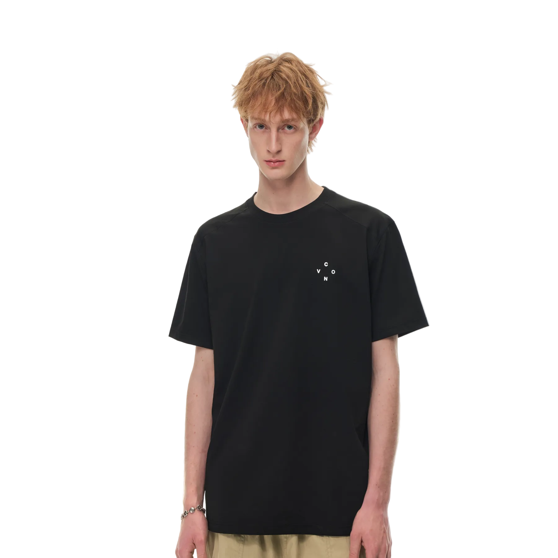 Black Outdoor Sports Reflective Print T-shirt