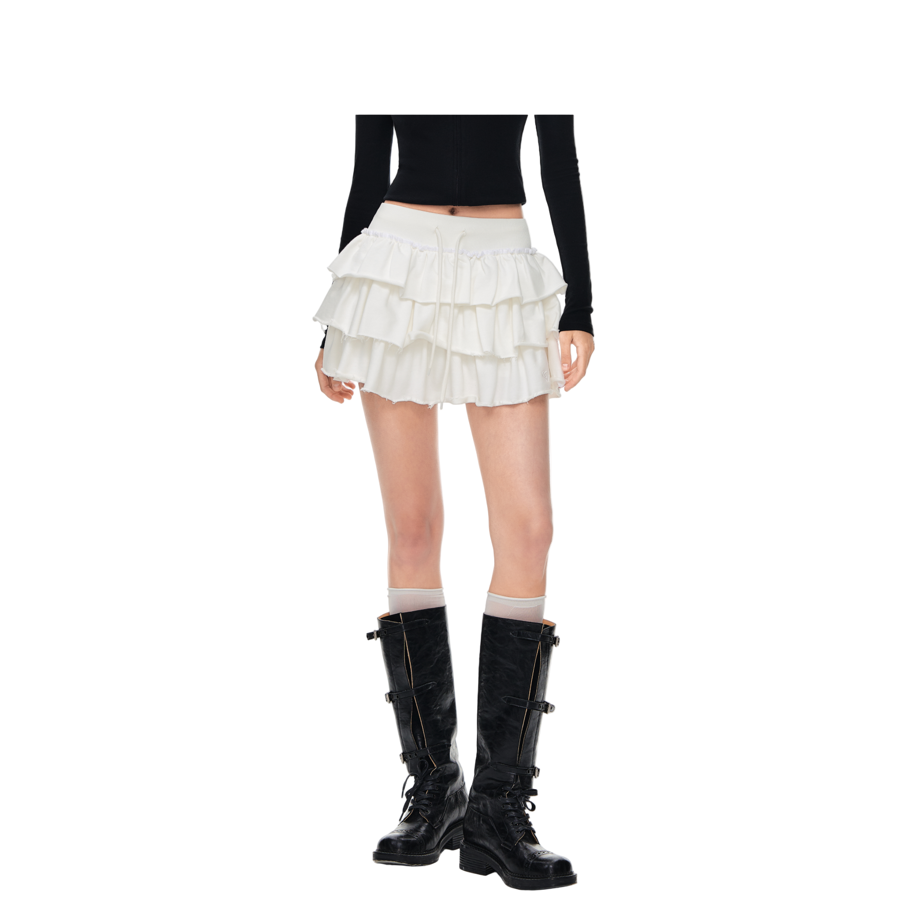 White Ballet Style Ruffle Cake Skirt