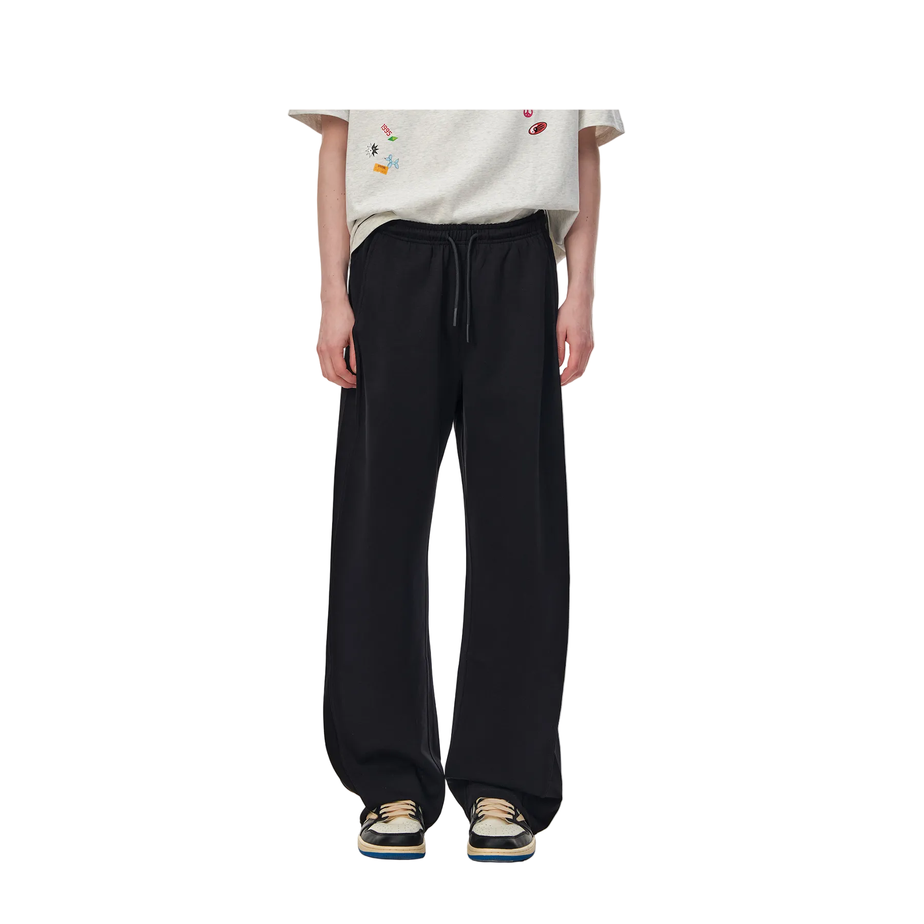 Black Long-Staple Cotton Air Layer Lightweight Curved Pants