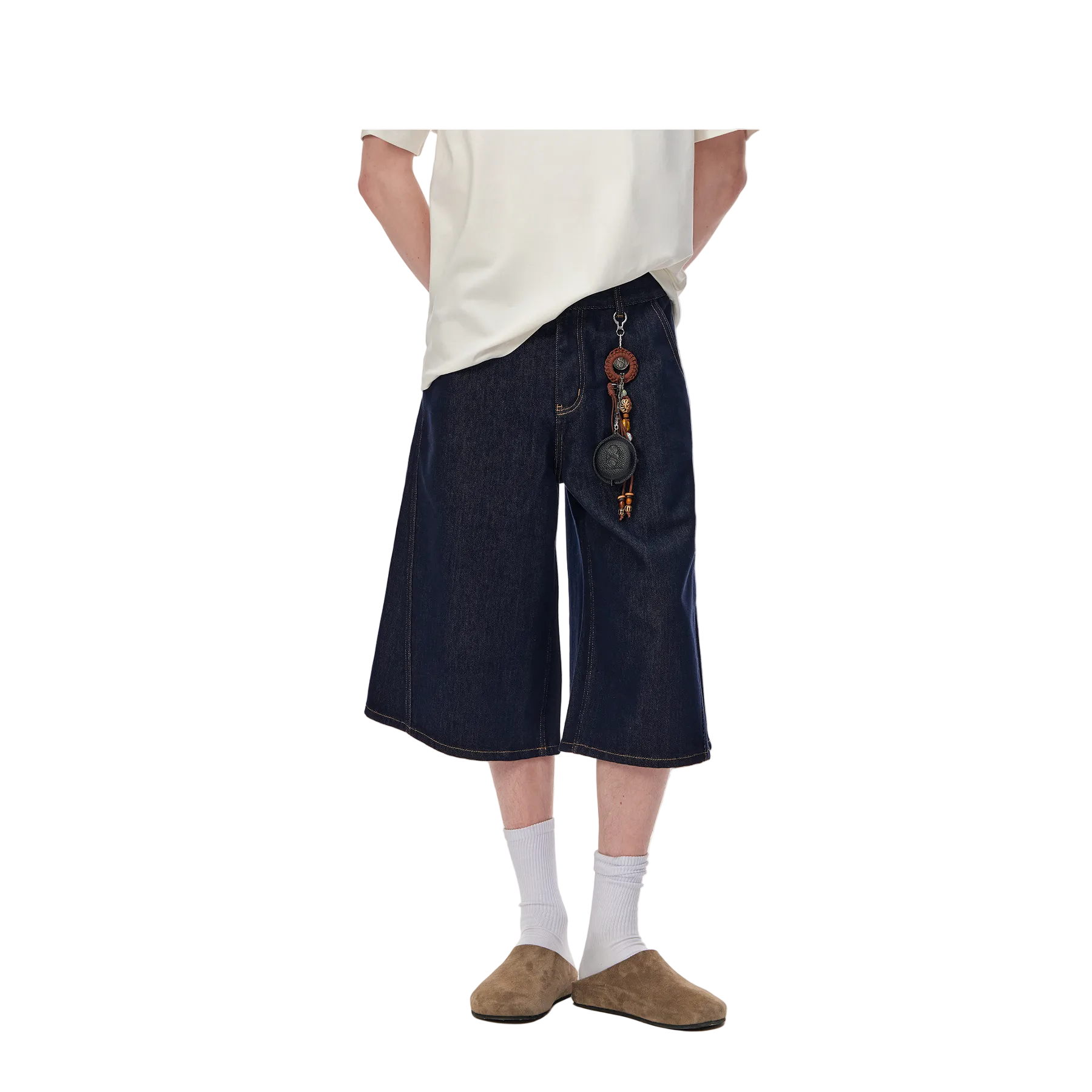 Blue Lyocell Capri Jeans