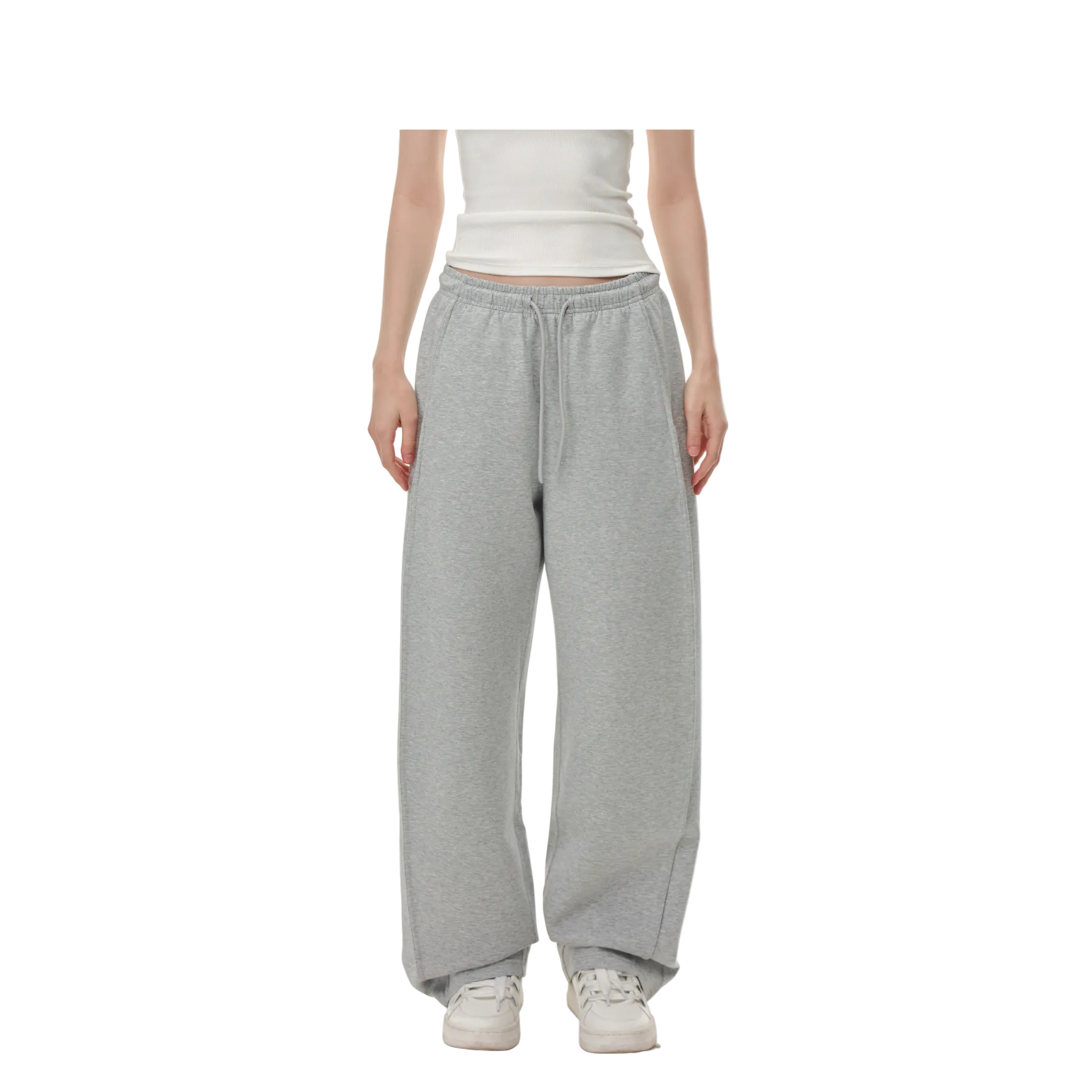 Grey Long-Staple Cotton Air Layer Lightweight Curved Pants