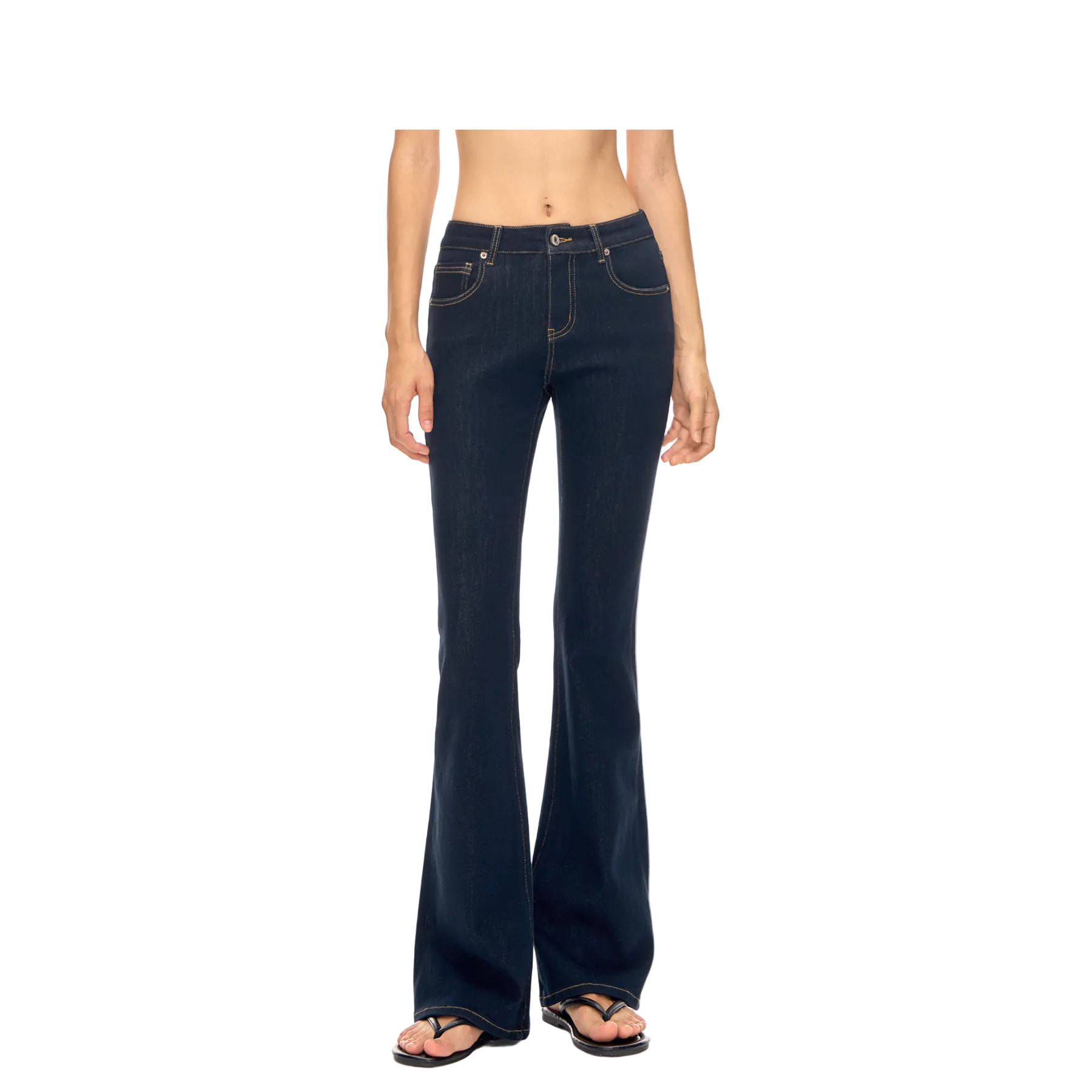 Blue Classic High-Waisted Flared Supermodel Jeans