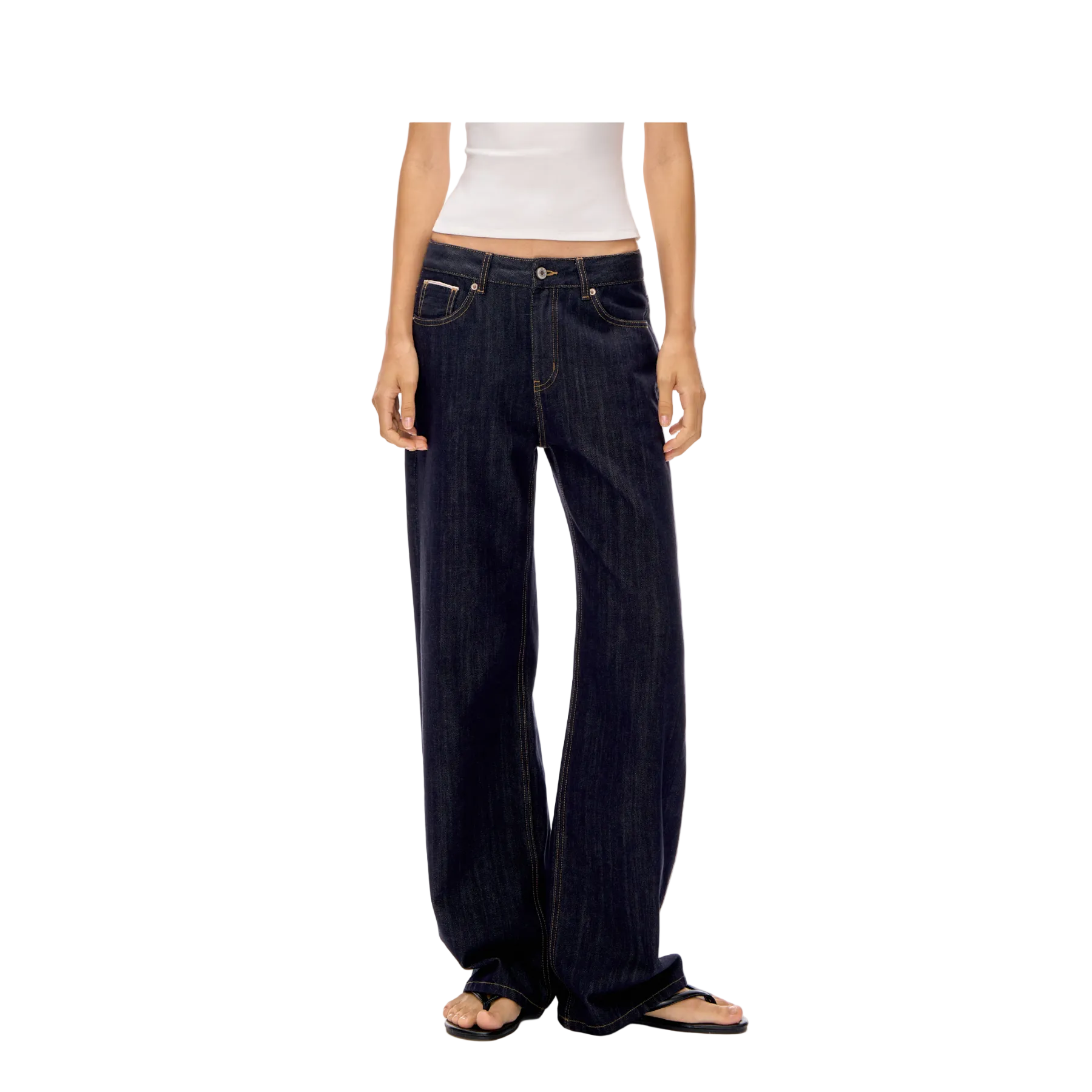 Blue Classic Retro Straight Leg Jeans
