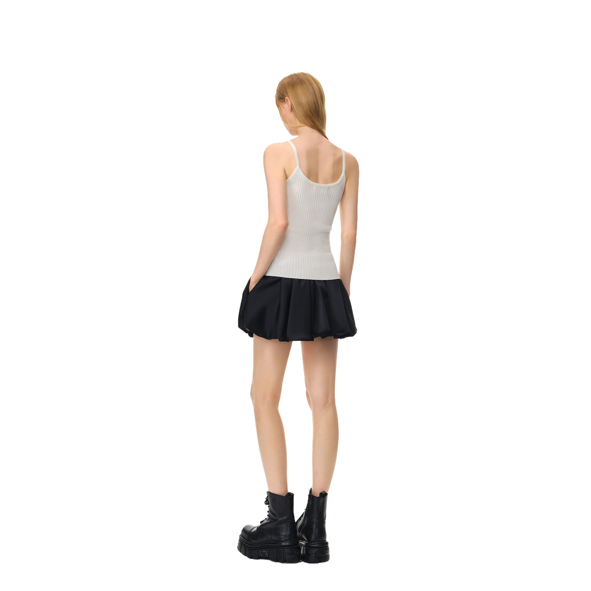 White Trendy Elastic Stripe Embroidered Camisole