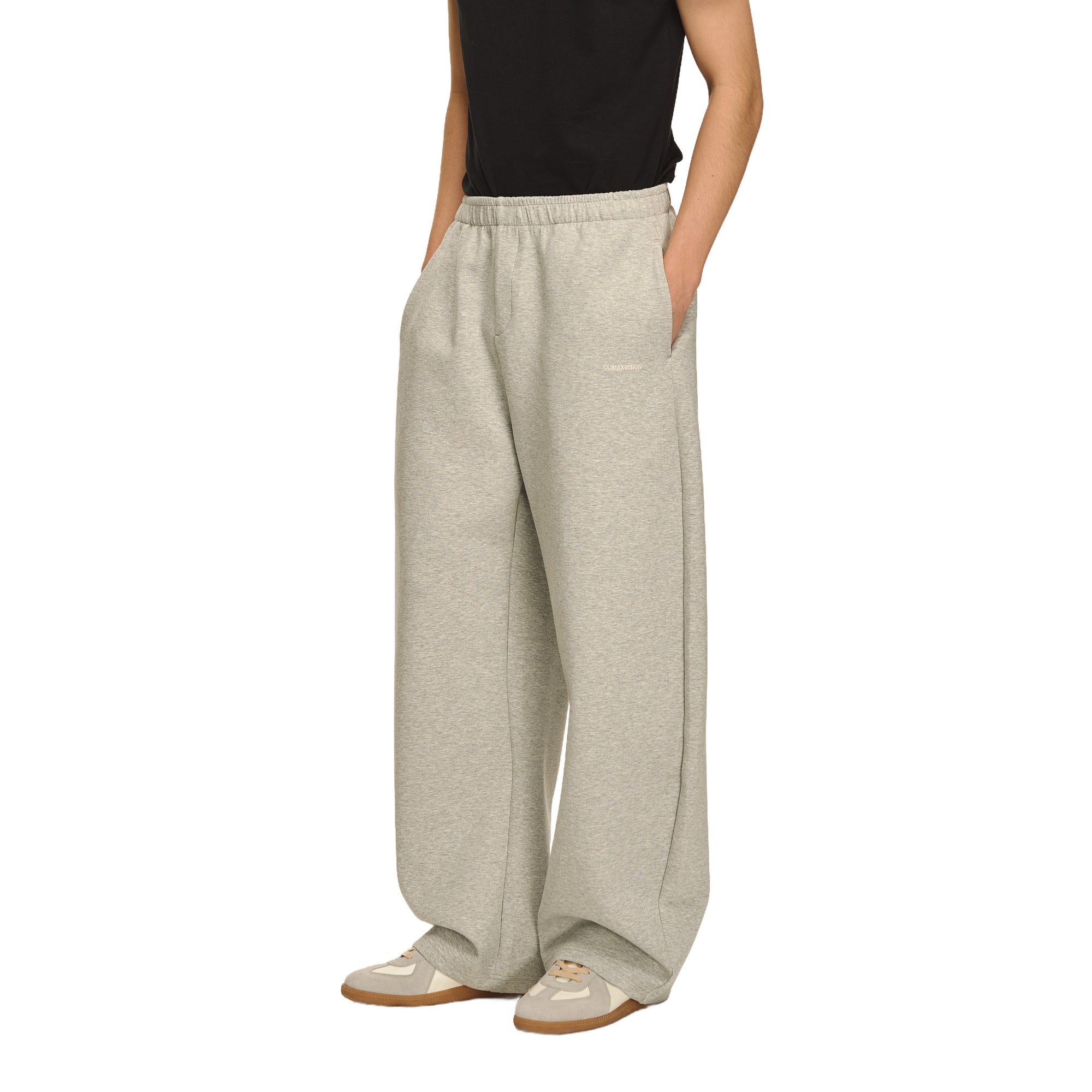 Grey Air Layer Anti-Wrinkle Structured Curved Trousers