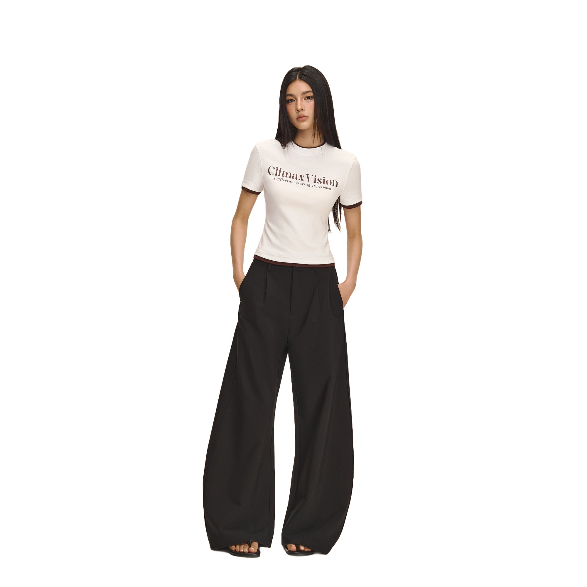 Black 3D Tailoring Twisted Scimitar Wide-leg Trousers