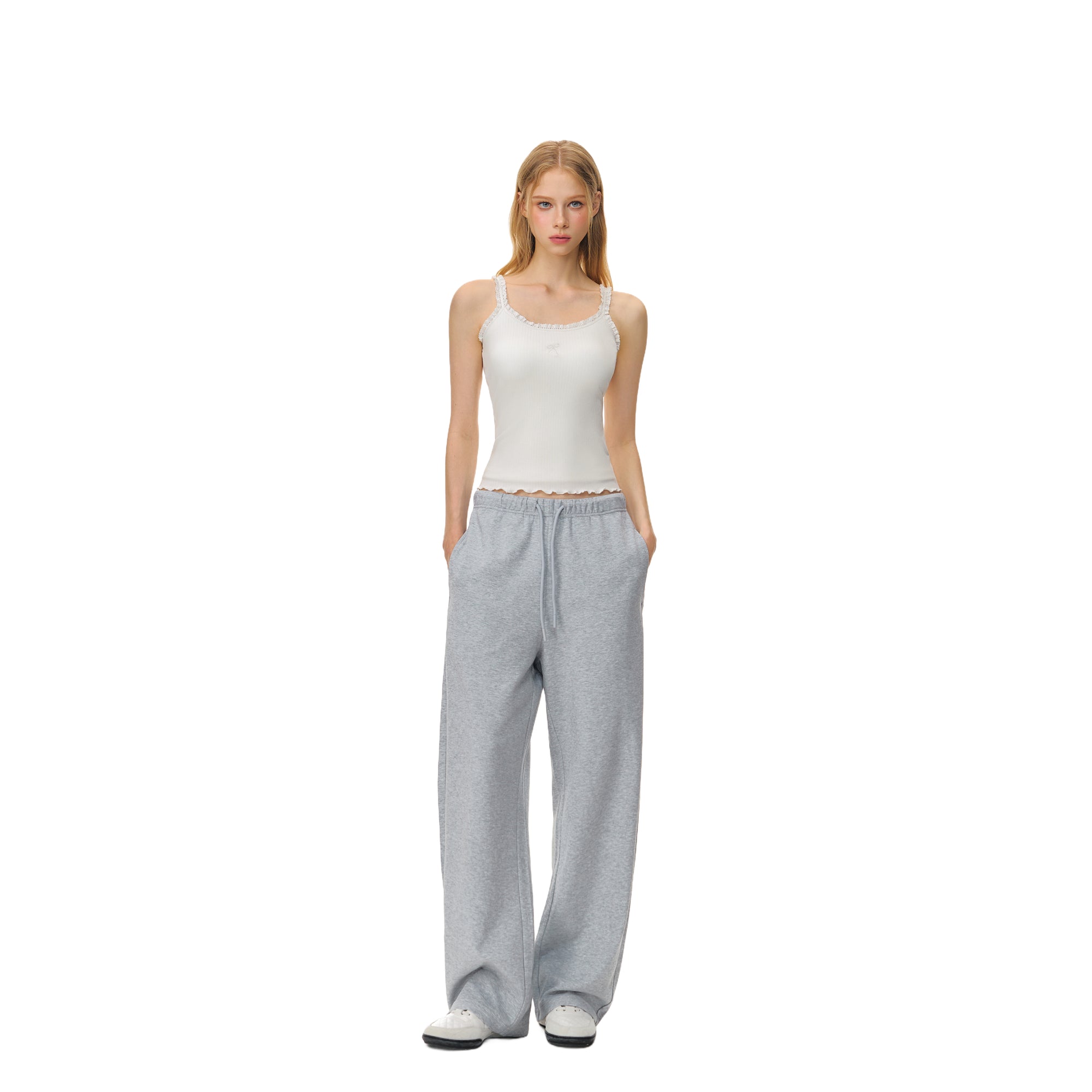Gray Light Air Casual Drawstring Sweatpants