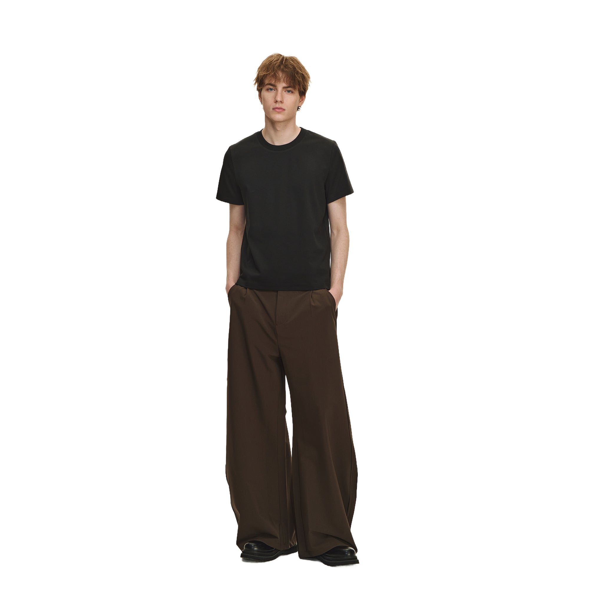 Brown 3D Tailoring Twisted Scimitar Wide-leg Trousers