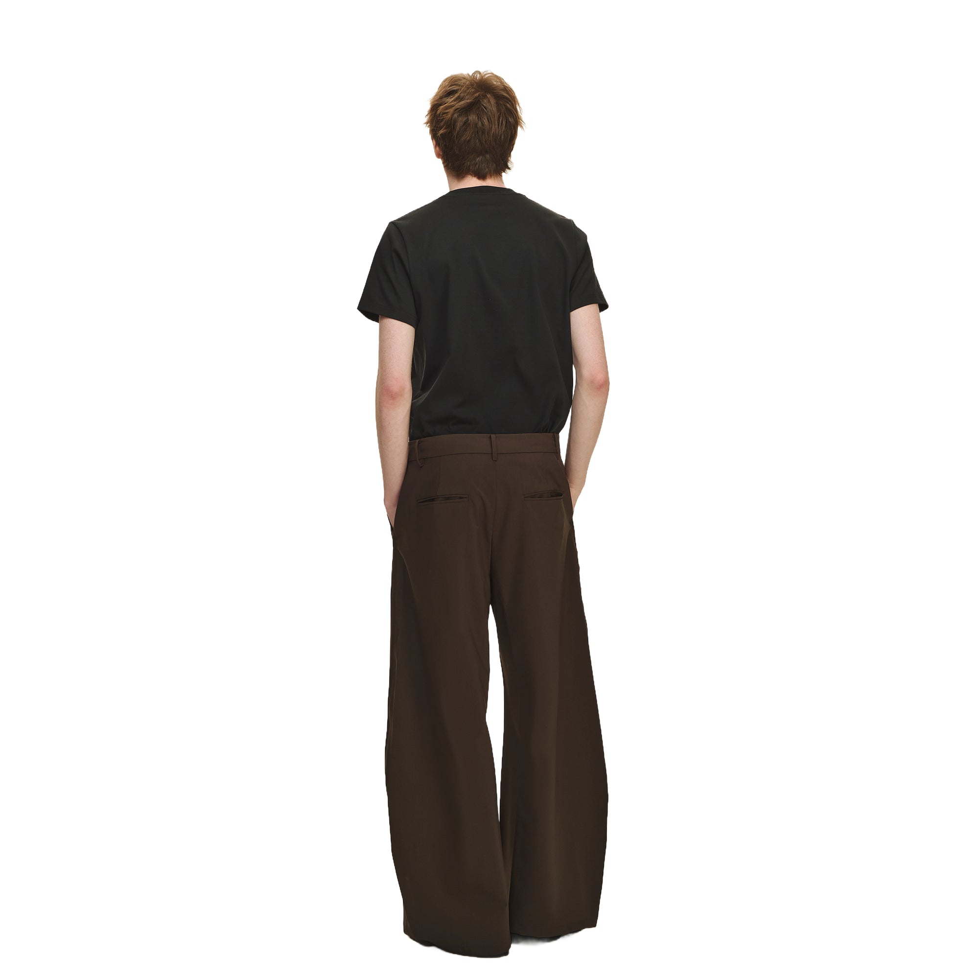 Brown 3D Tailoring Twisted Scimitar Wide-leg Trousers