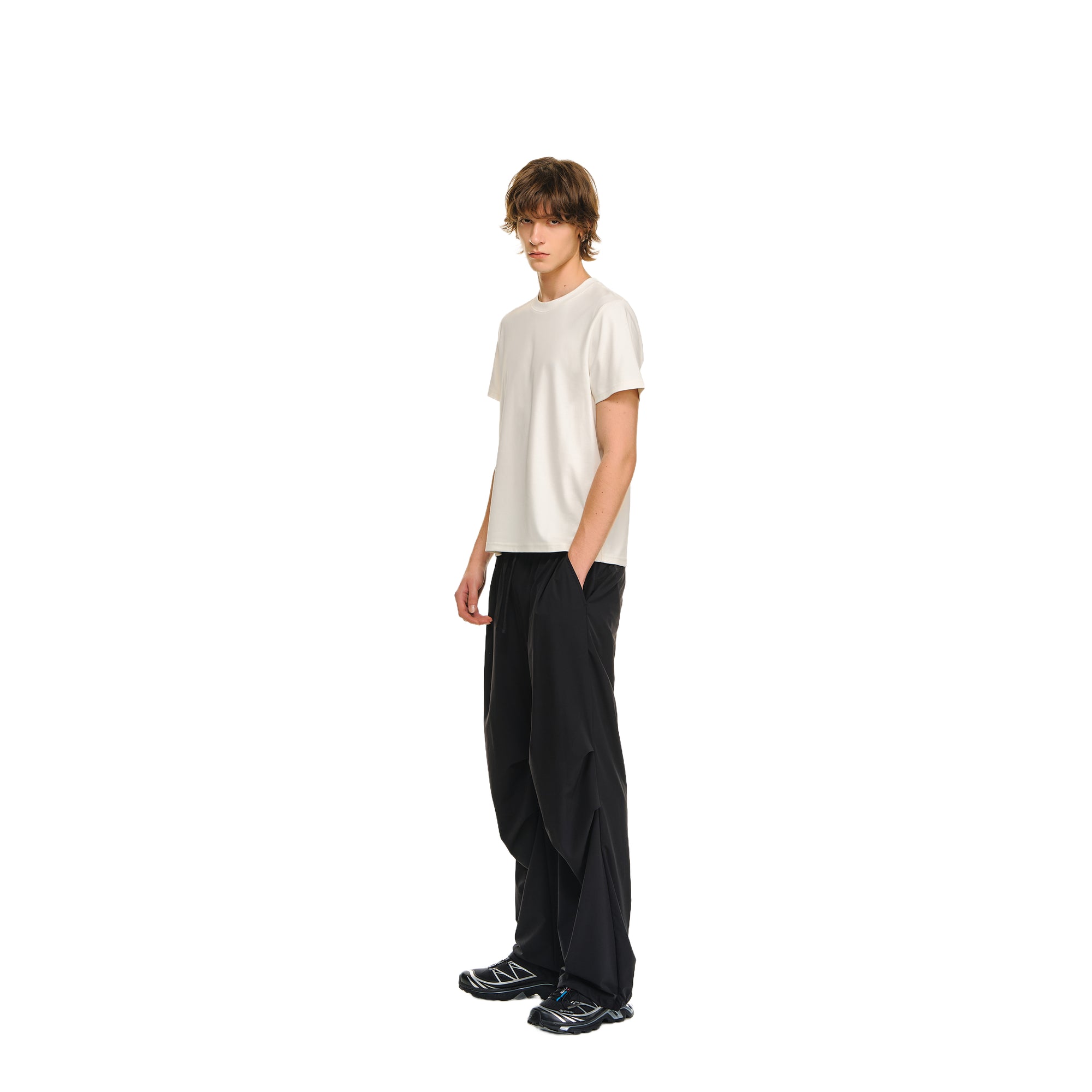 White Lyocell Tencel Cotton Basic Short Sleeve T-shirt