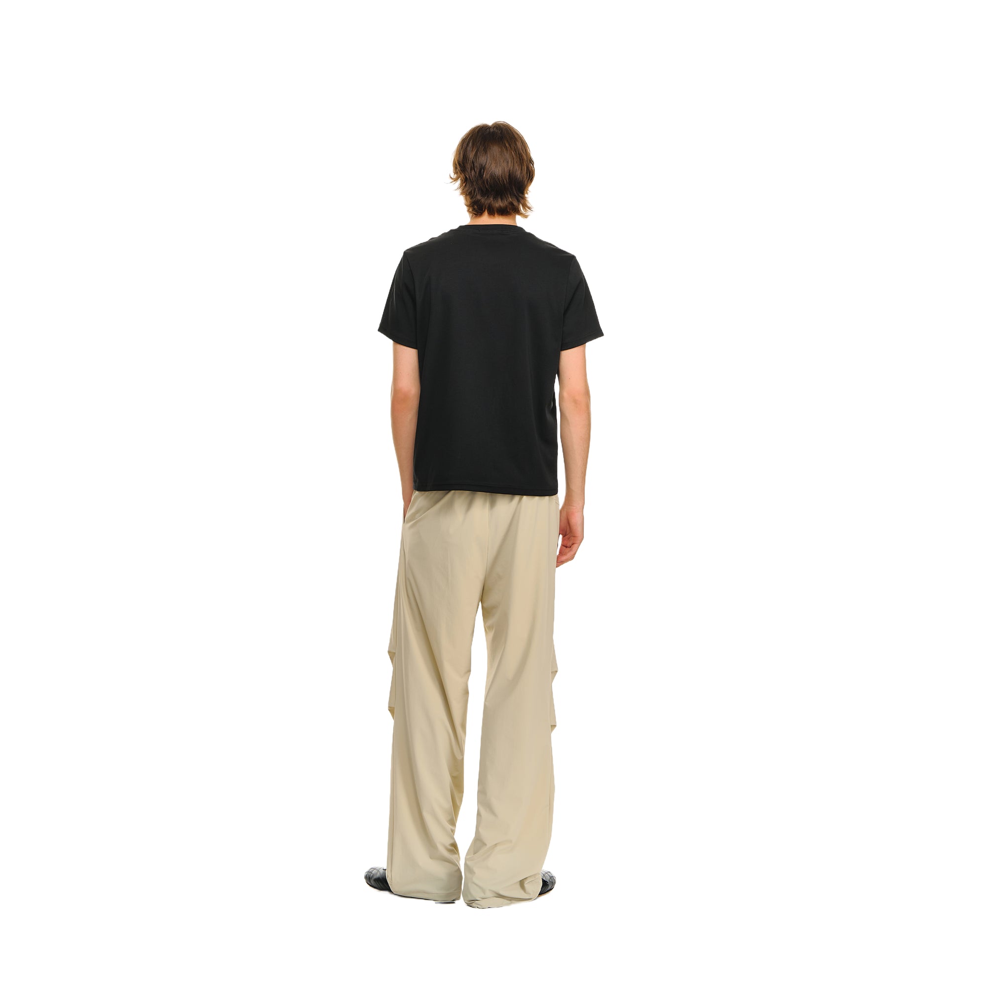 Black Lyocell Tencel Cotton Basic Short Sleeve T-Shirt
