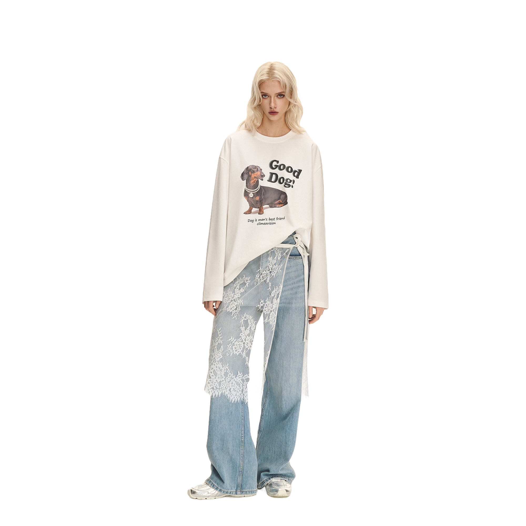 Dachshund Puppy Print Casual Long Sleeves