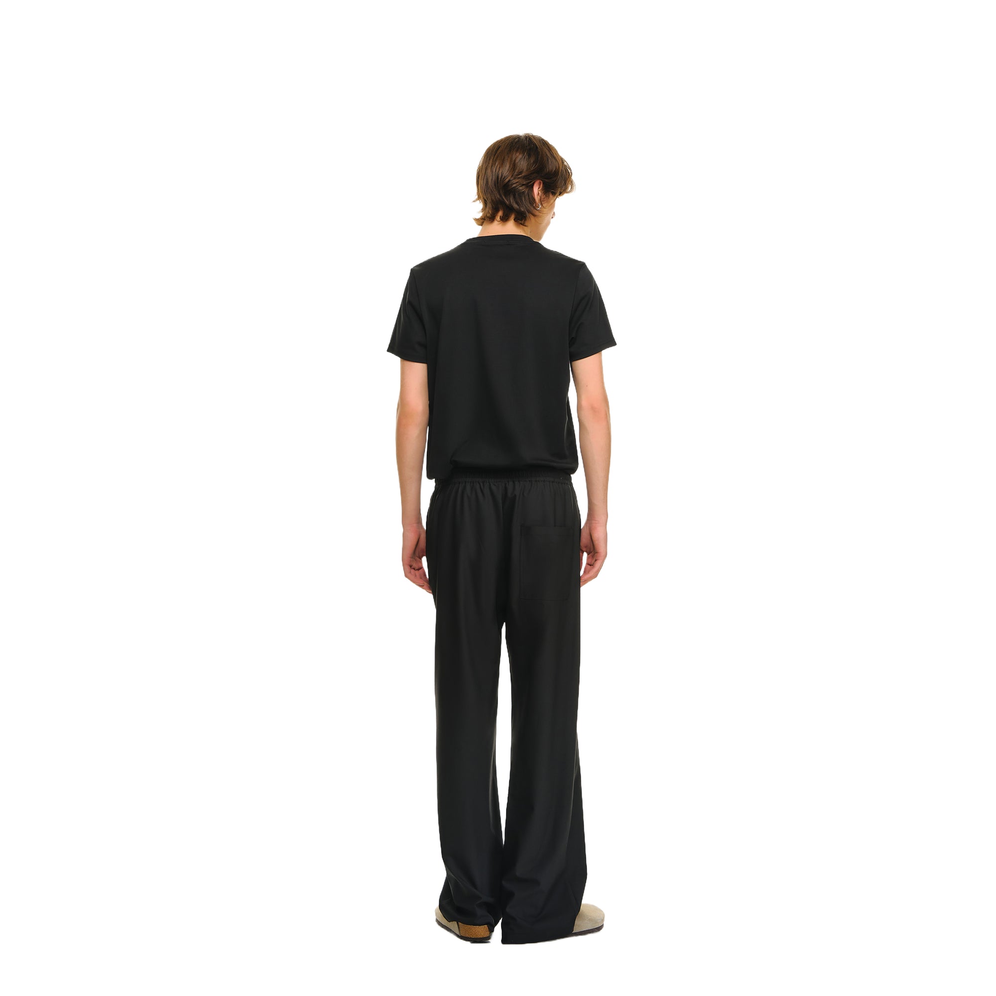 Black Elastic Waist Ice Ammonia Cool Casual Trousers