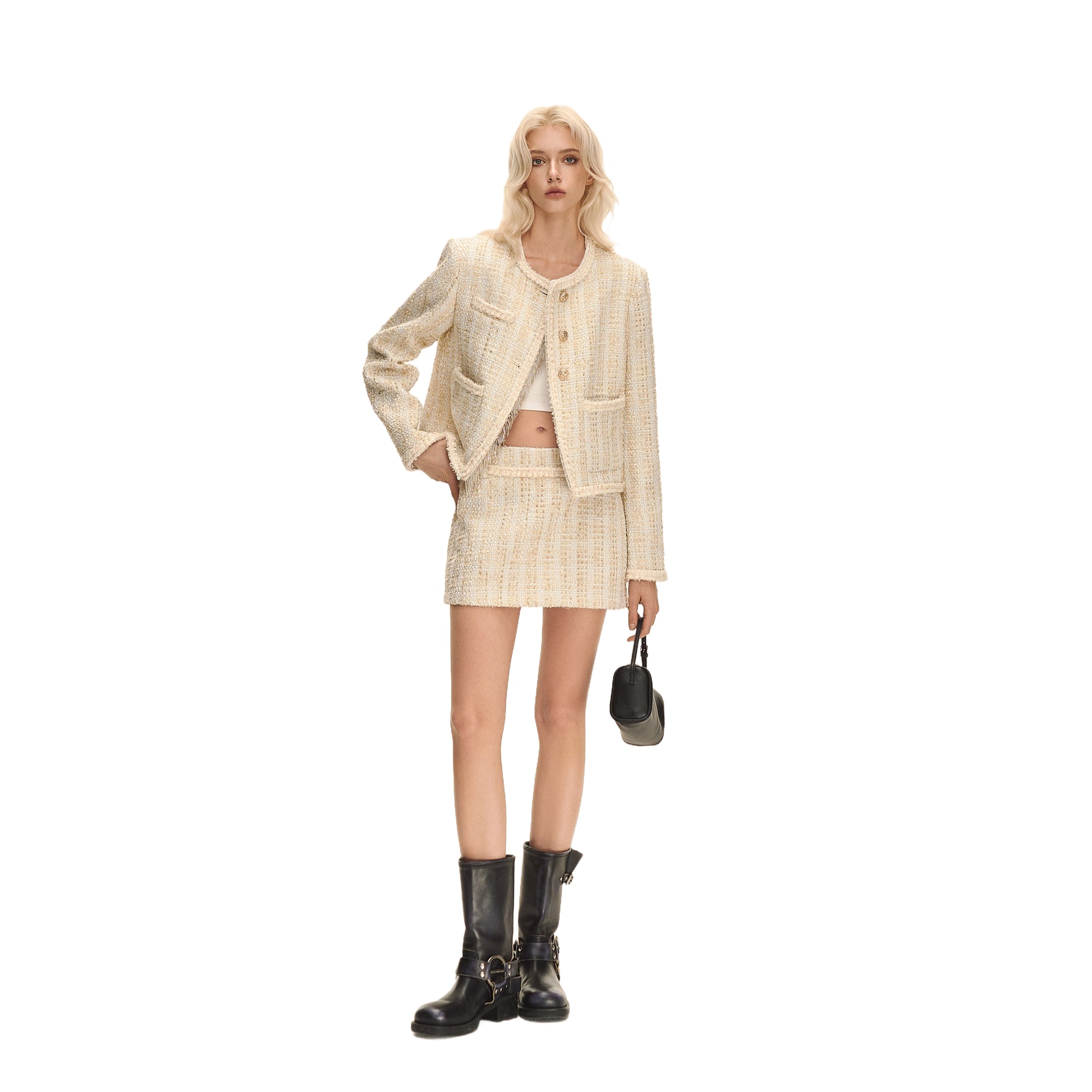 Gold Tweed Chanel Style Jacket