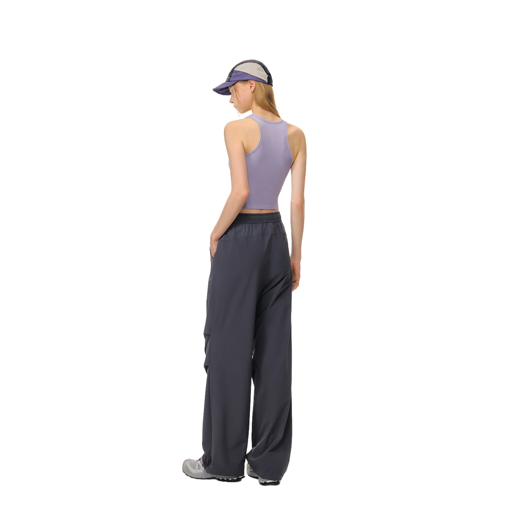Grey Outdoor Light Pleated Paratrooper Casual Pants