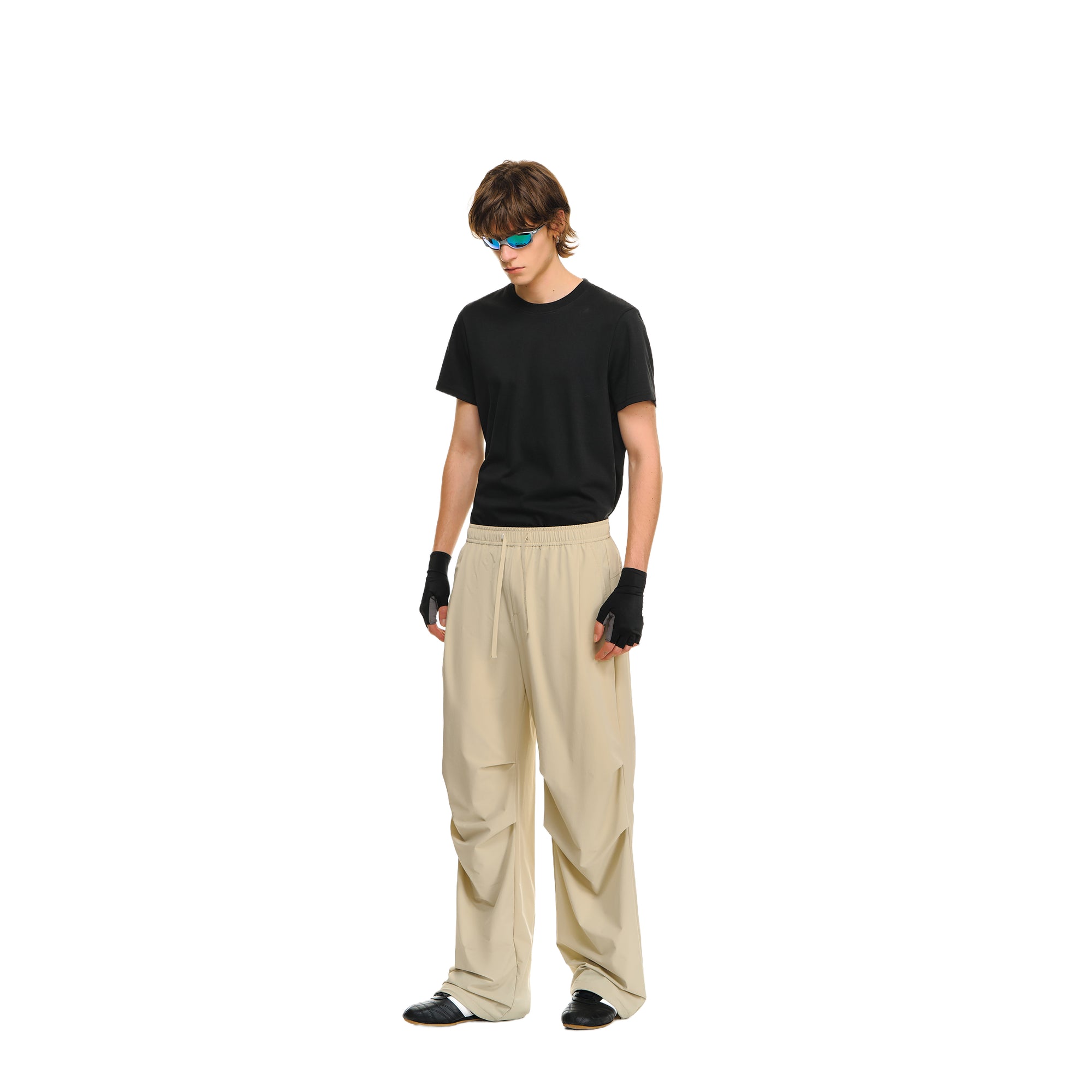 Khaki Outdoor Light Pleated Paratrooper Casual Pants