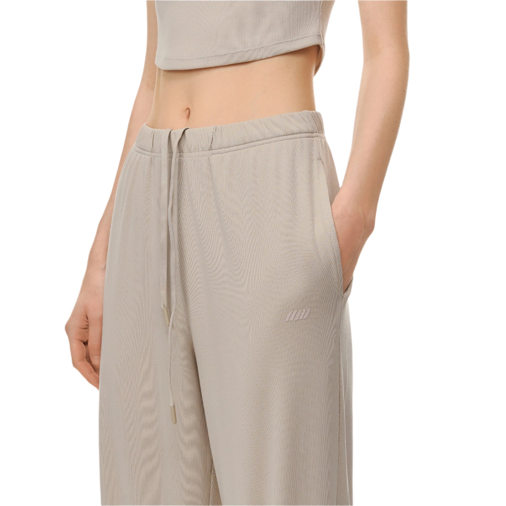Beige Light Cloud Stretch Tencel Cool Straight Pants