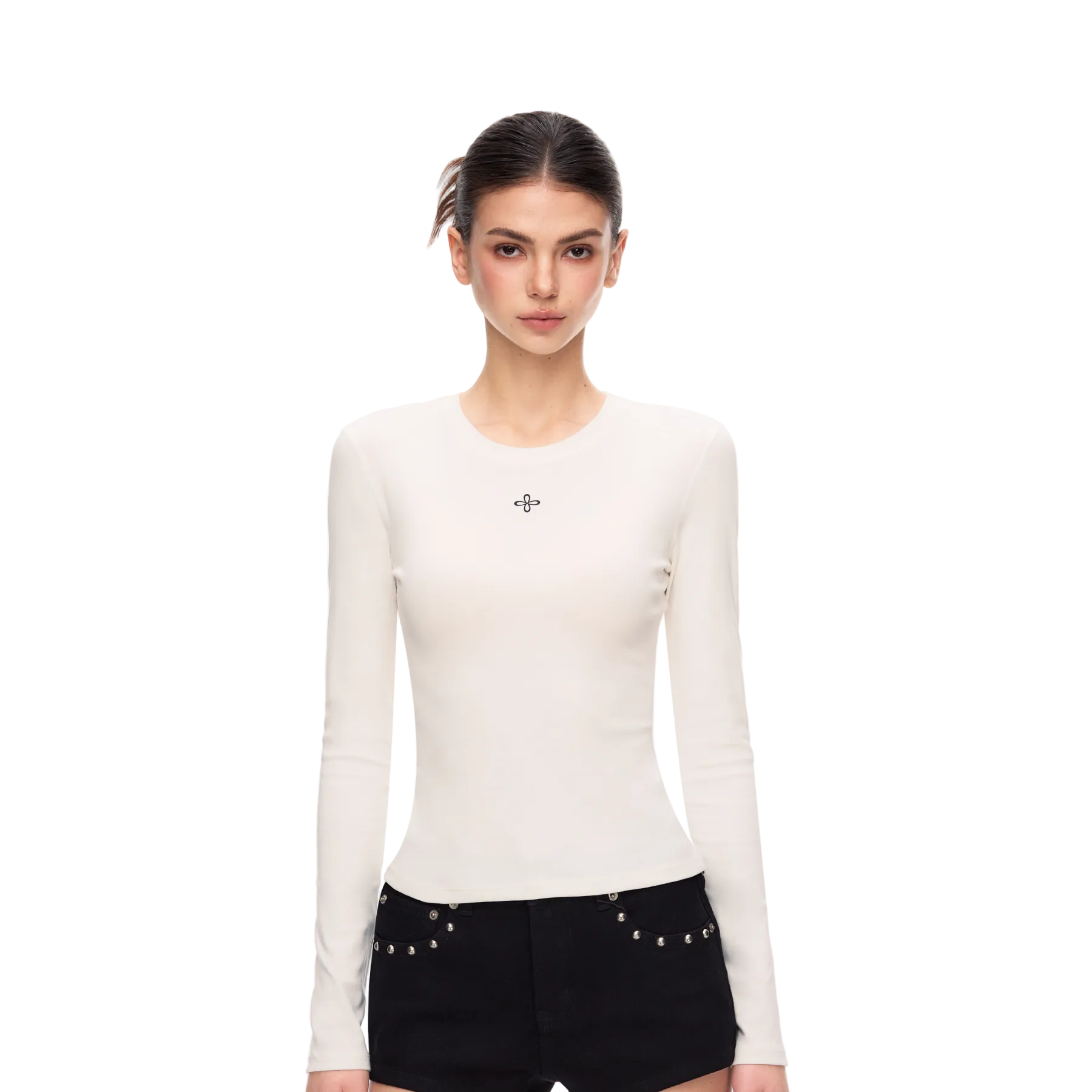 White Lightweight Cross Long-Sleeve T-Shirt
