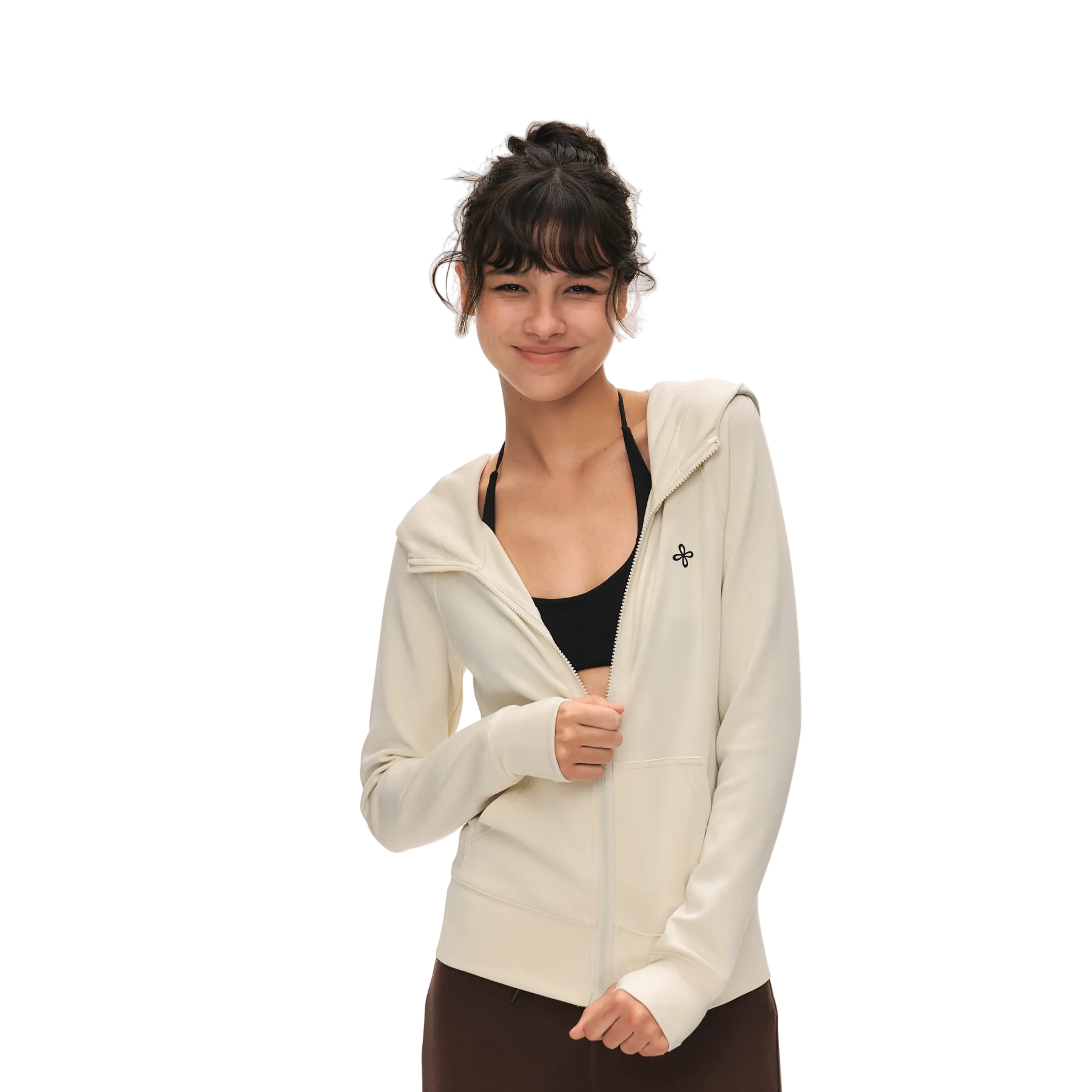 Beige Cross Cloud-Style Slim Fit Hooded Jacket