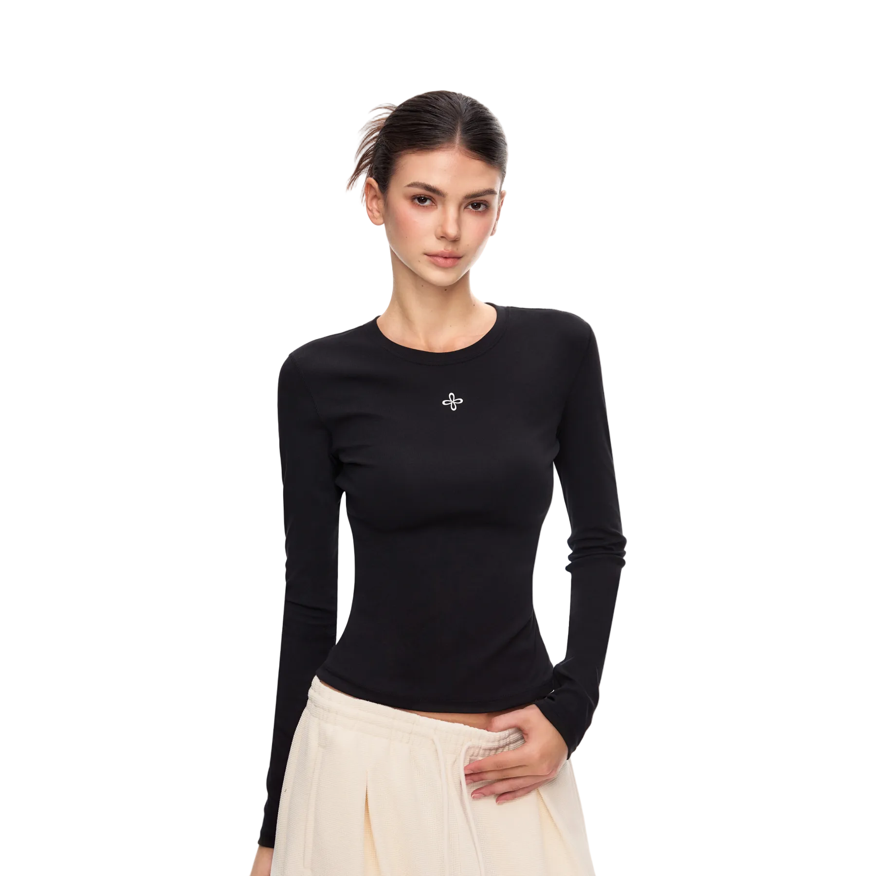Black Lightweight Cross Long-Sleeve T-Shirt