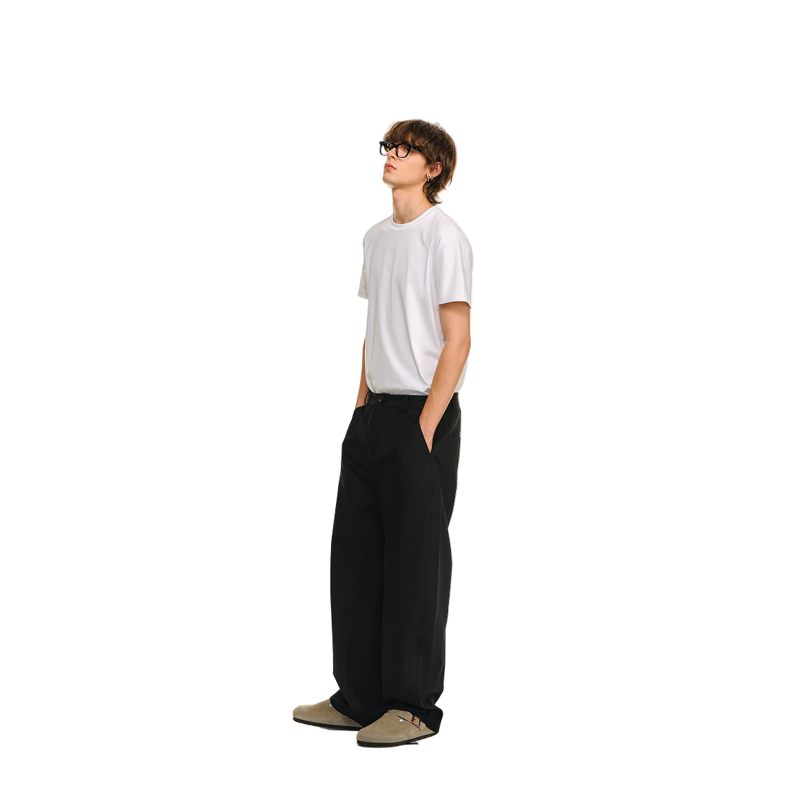 Black Curved Cut Scimitar Trousers