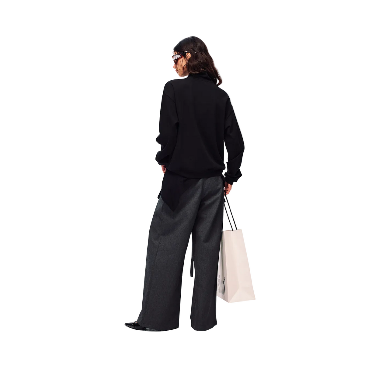 Black Air Layer Half-Zip Pullover Sweatshirt