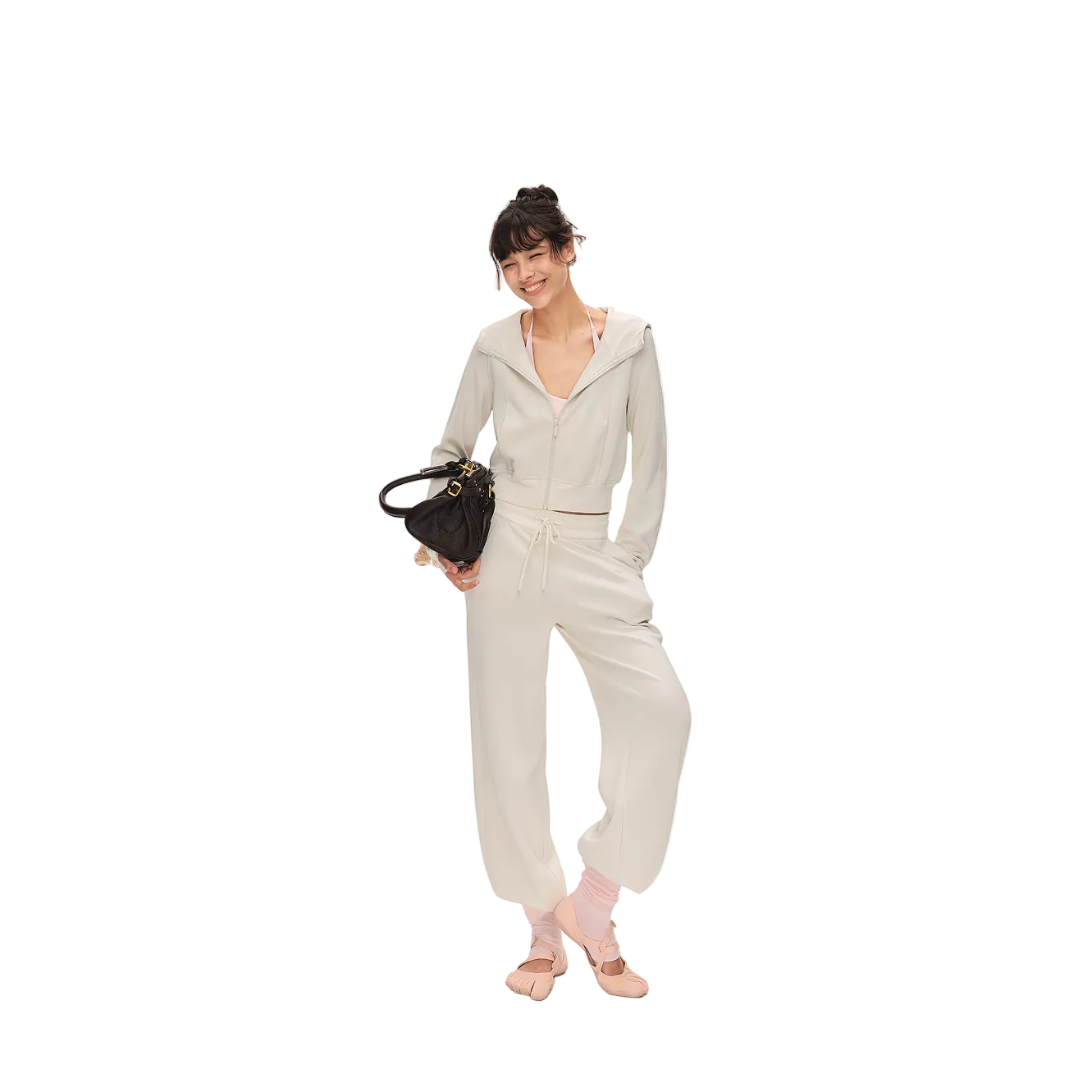 White Cross Lightweight Cloud-like Set Hooded Sweatshirt