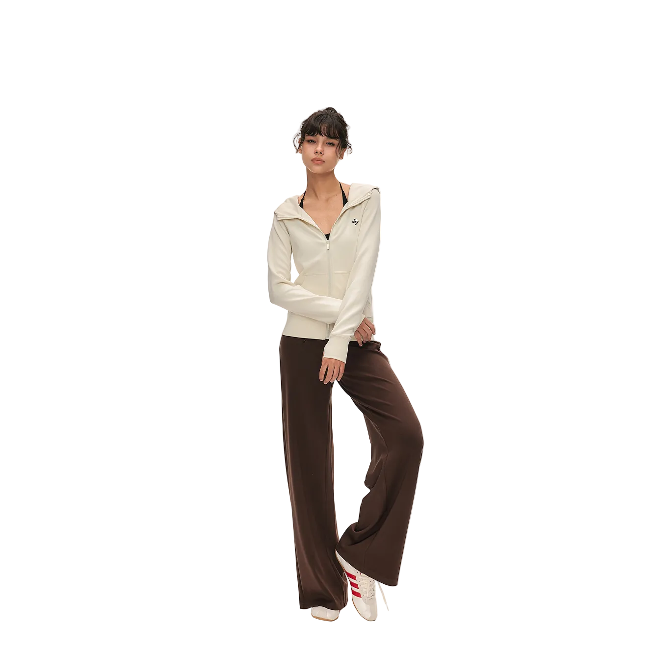 Beige Cross Cloud-Style Slim Fit Hooded Jacket