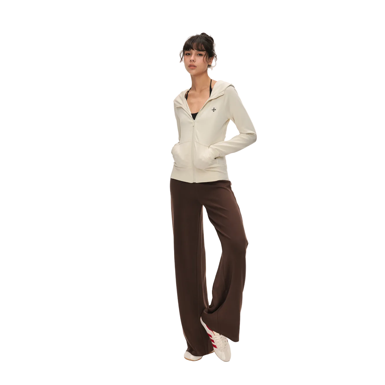 Beige Cross Cloud-Style Slim Fit Hooded Jacket