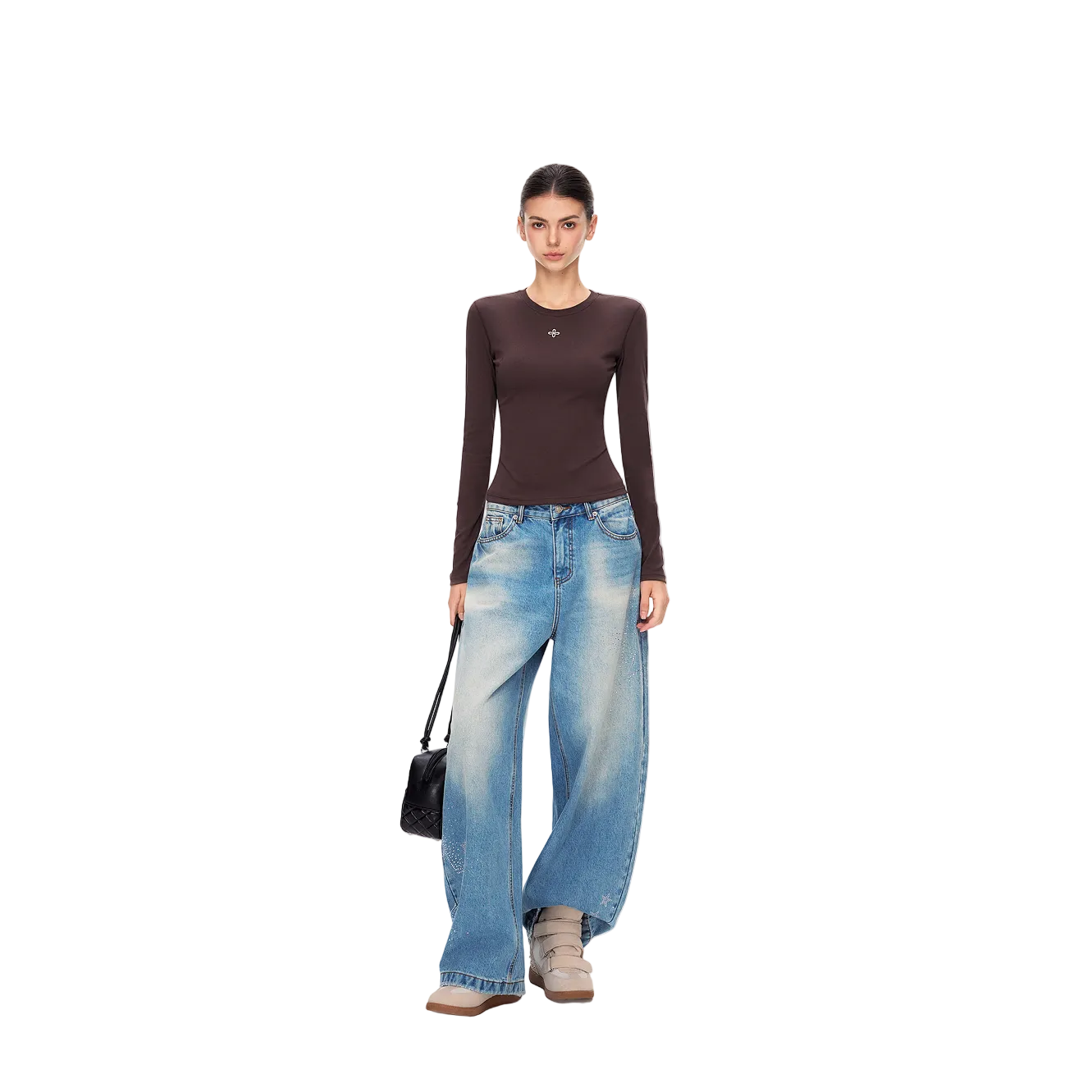 Brown Lightweight Cross Long-Sleeve T-Shirt