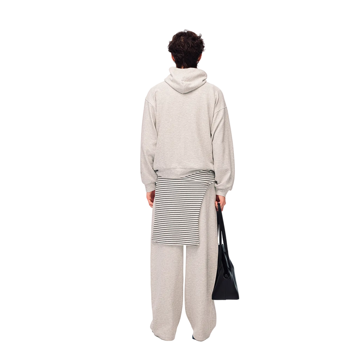 Grey Relaxed Waffle Knit Suit Blade Pants