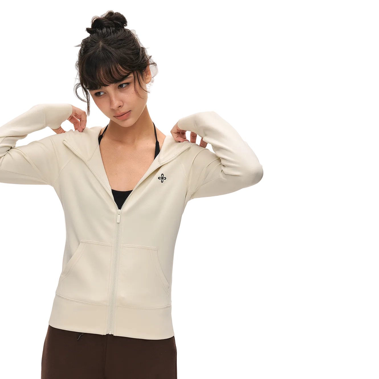 Beige Cross Cloud-Style Slim Fit Hooded Jacket