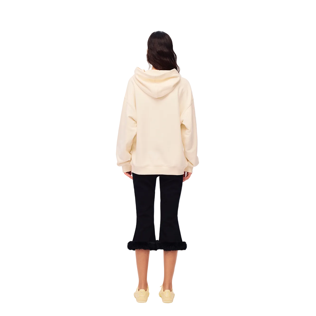 White Cross-Patterned Hoodie