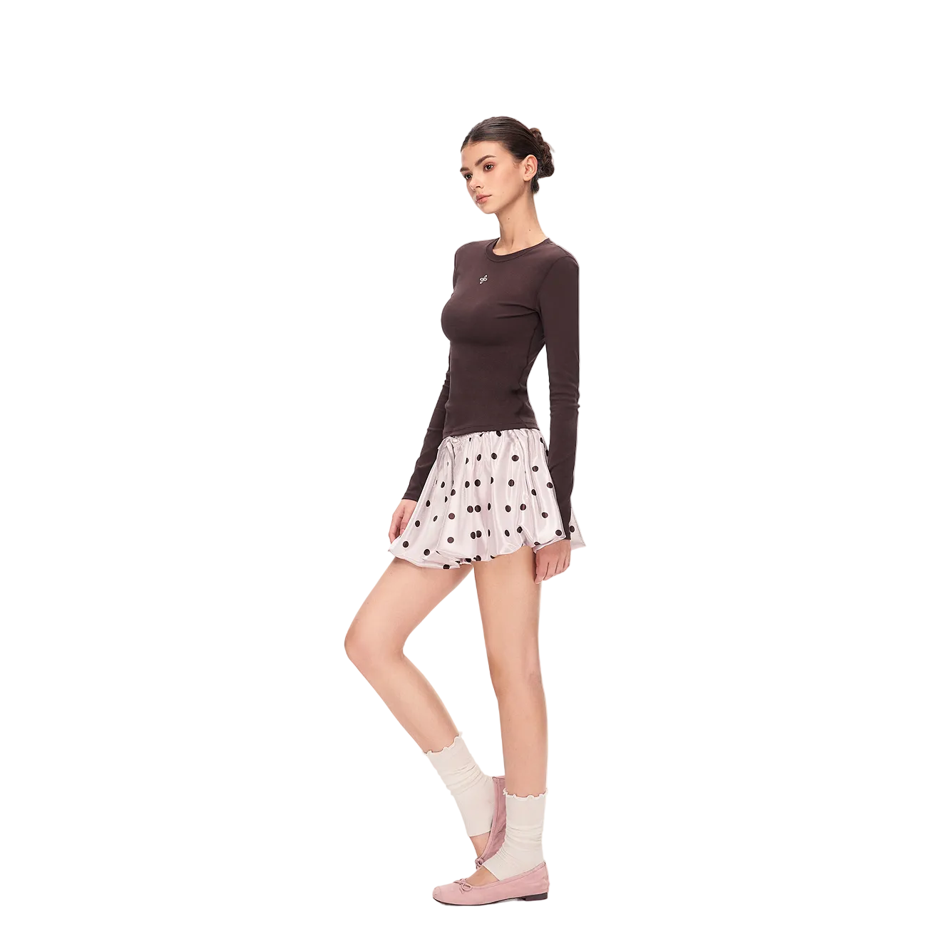 Brown Lightweight Cross Long-Sleeve T-Shirt