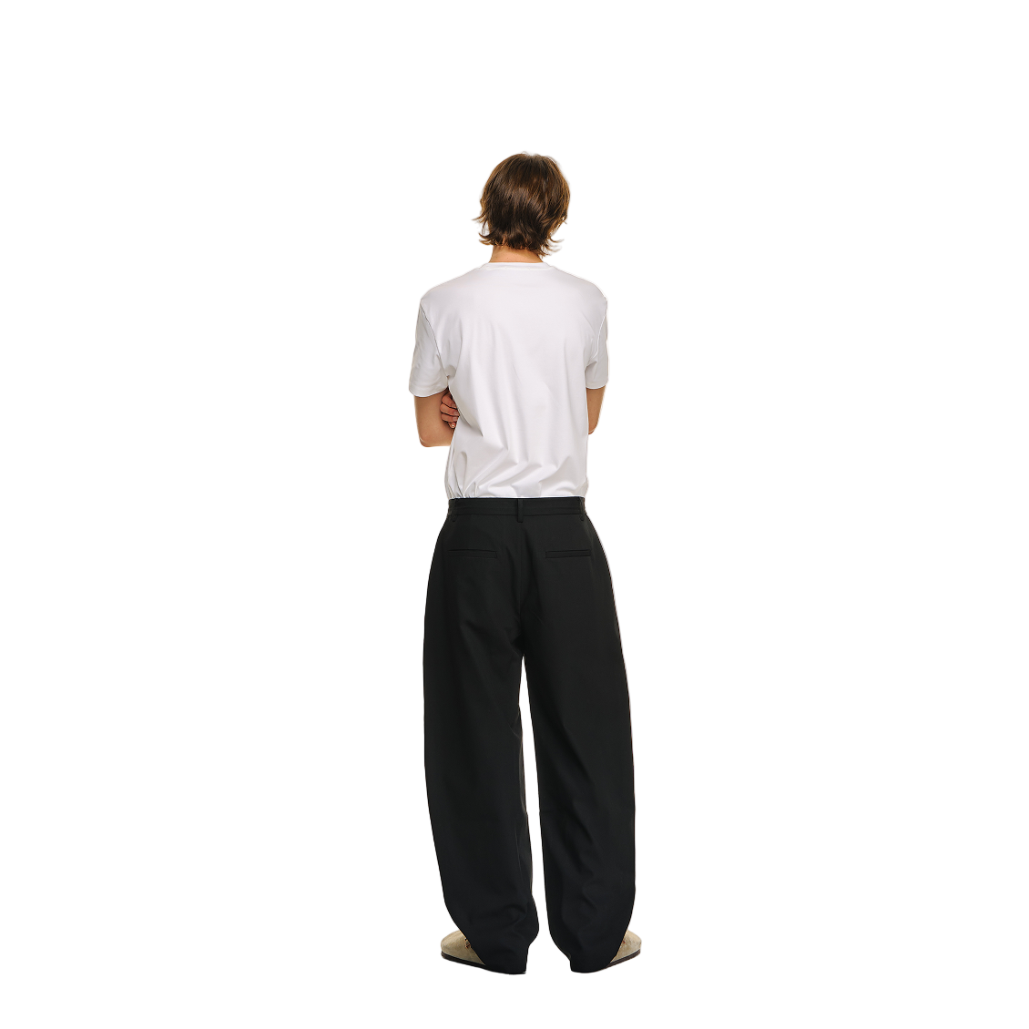 Black Curved Cut Scimitar Trousers
