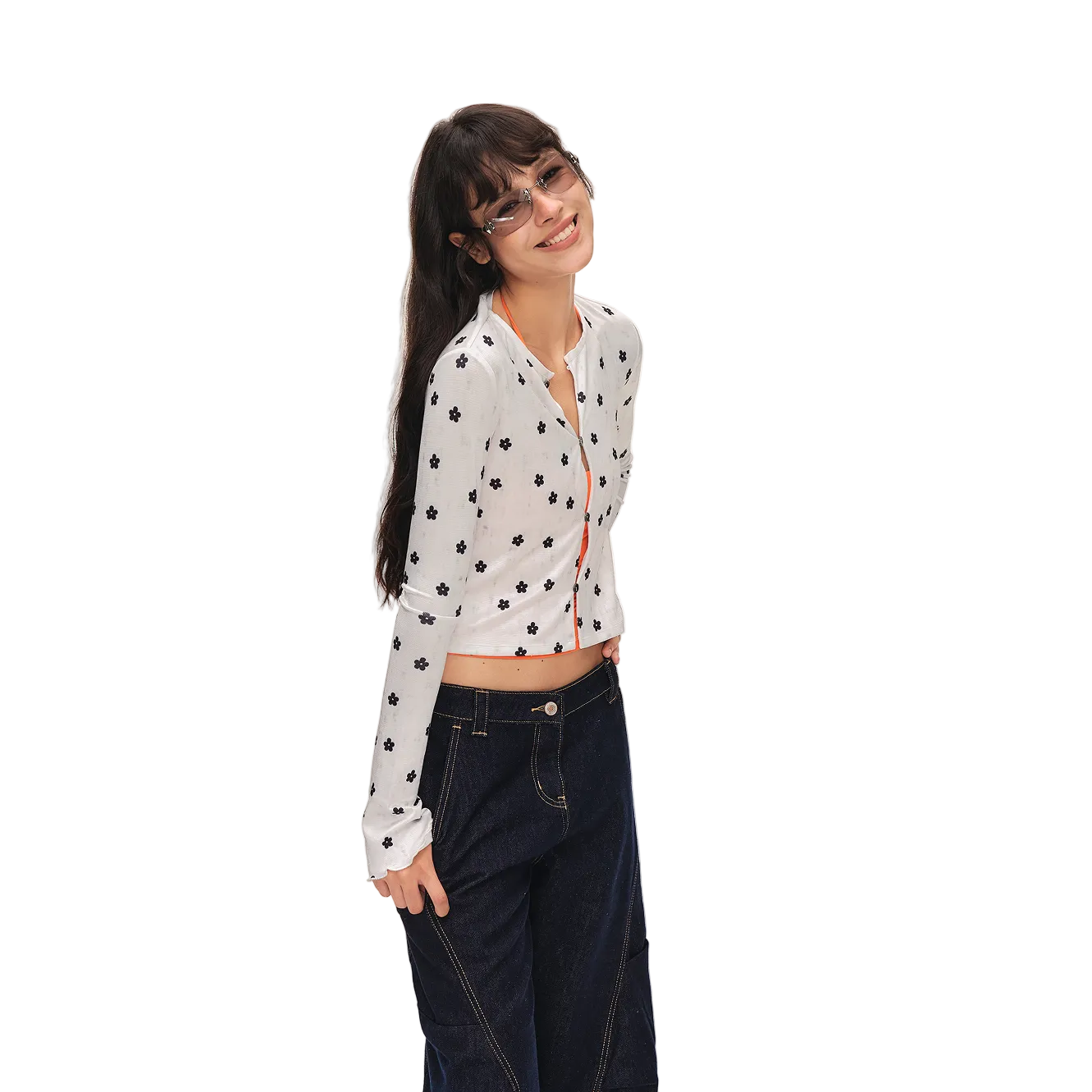 White Faux Acetate Piqué Textured Knit Cardigan