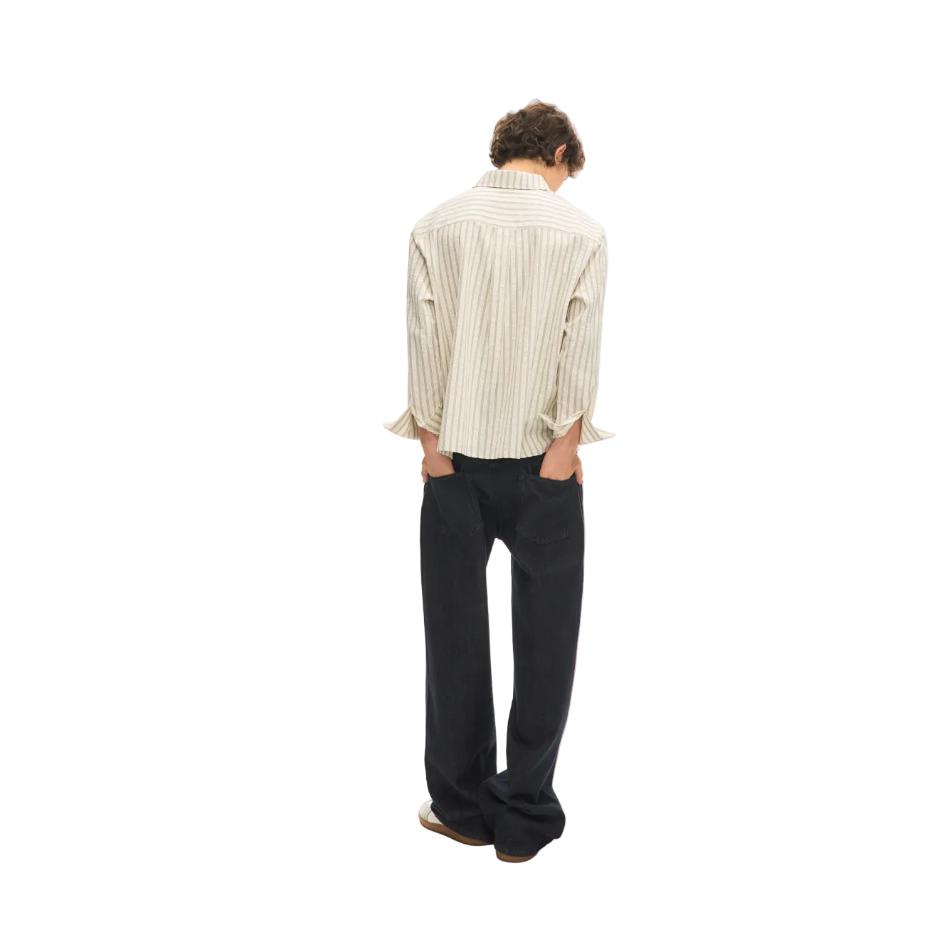 Apricot Striped Seersucker Shirt