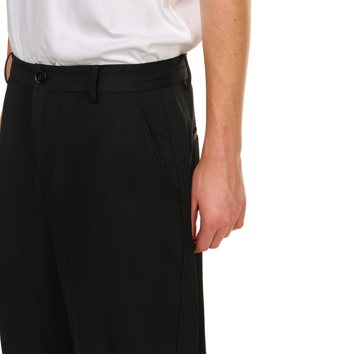 Black Curved Cut Scimitar Trousers
