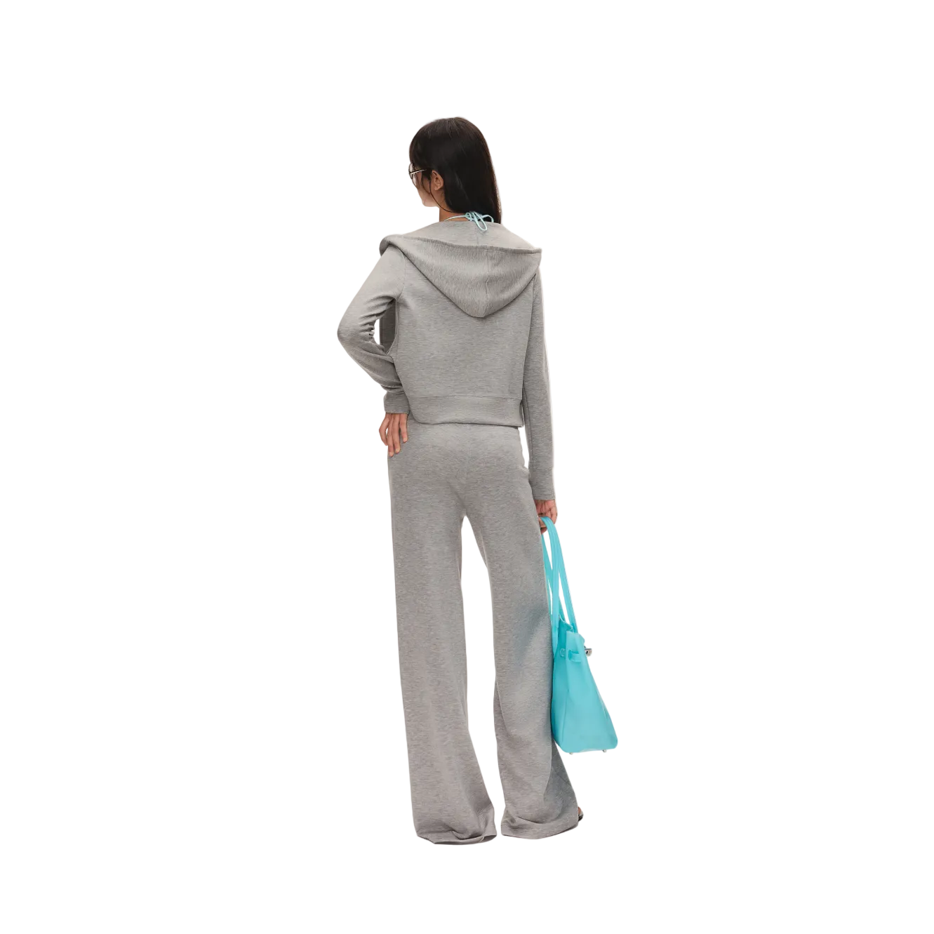 Grey Airy Short Hooded Sweatshirt