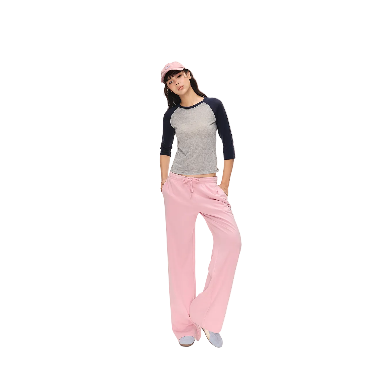 Pink Low-Rise Drawstring Straight-Leg Sweatpants