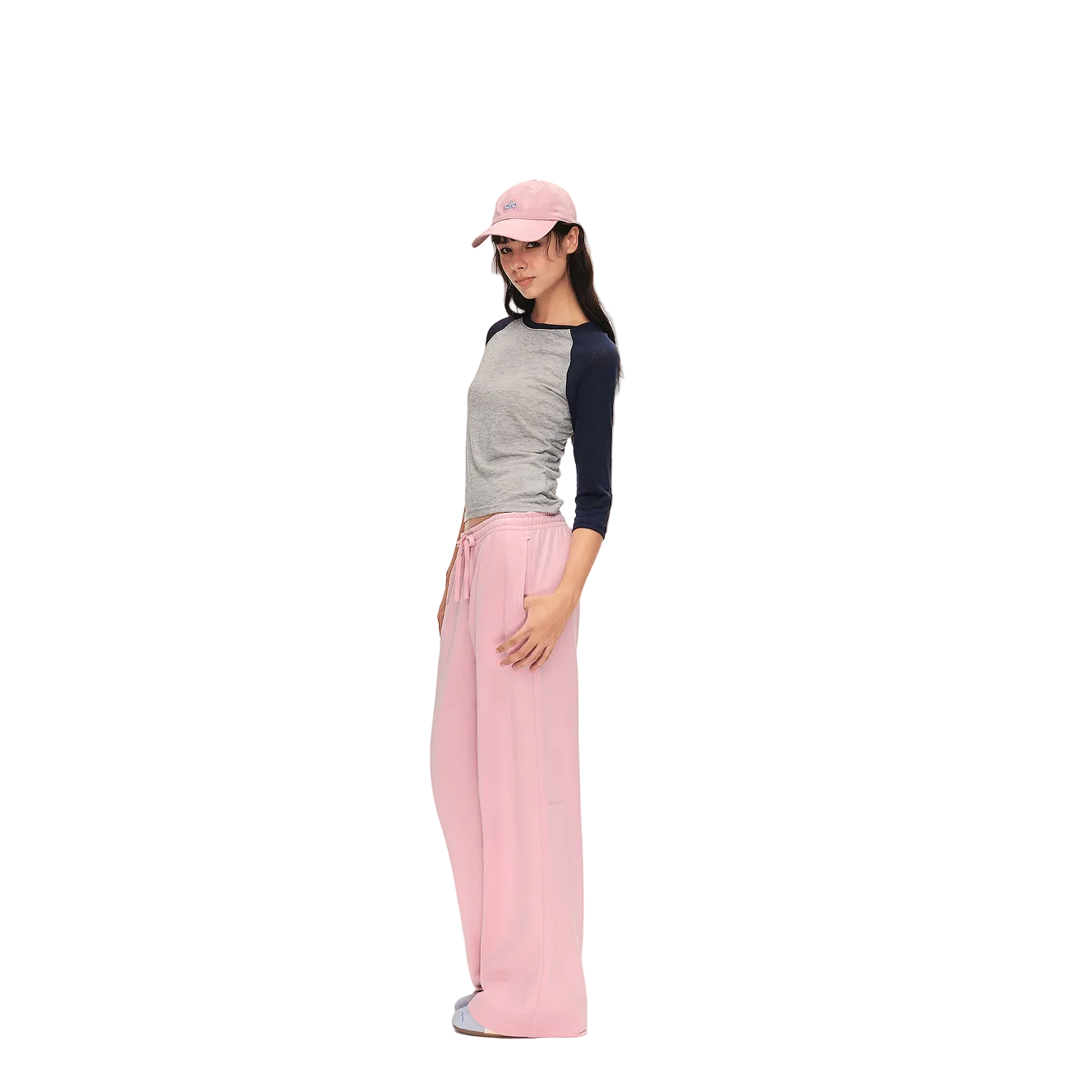 Pink Low-Rise Drawstring Straight-Leg Sweatpants
