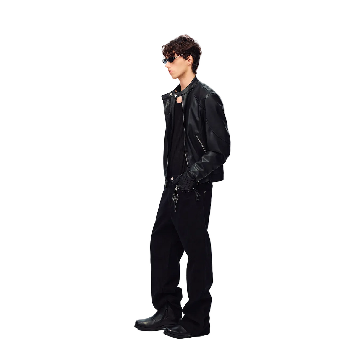 Black Deconstructed High Street PU Leather Jacket
