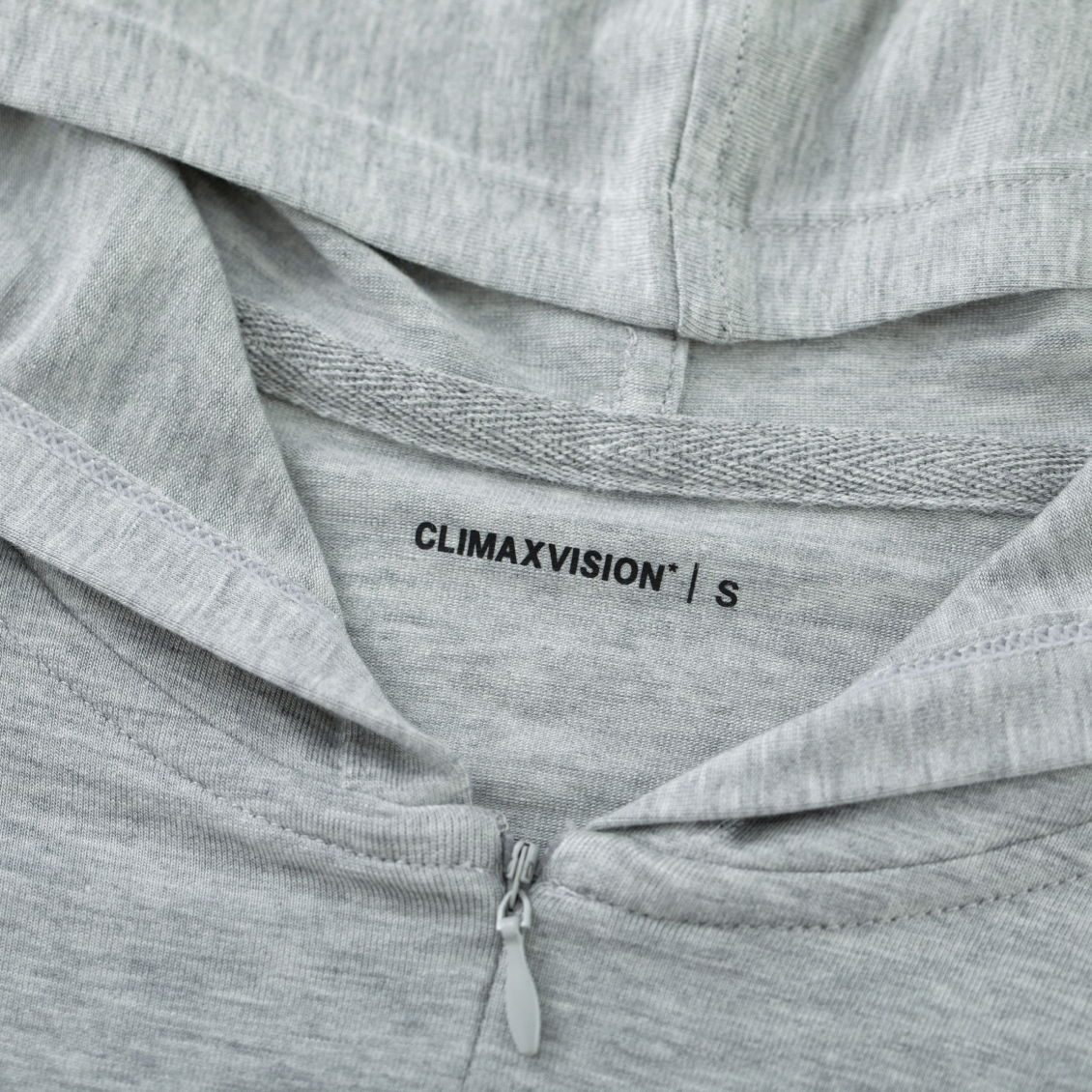 Light Grey Tencel Hooded Zip-up Slim-fit Long Sleeves