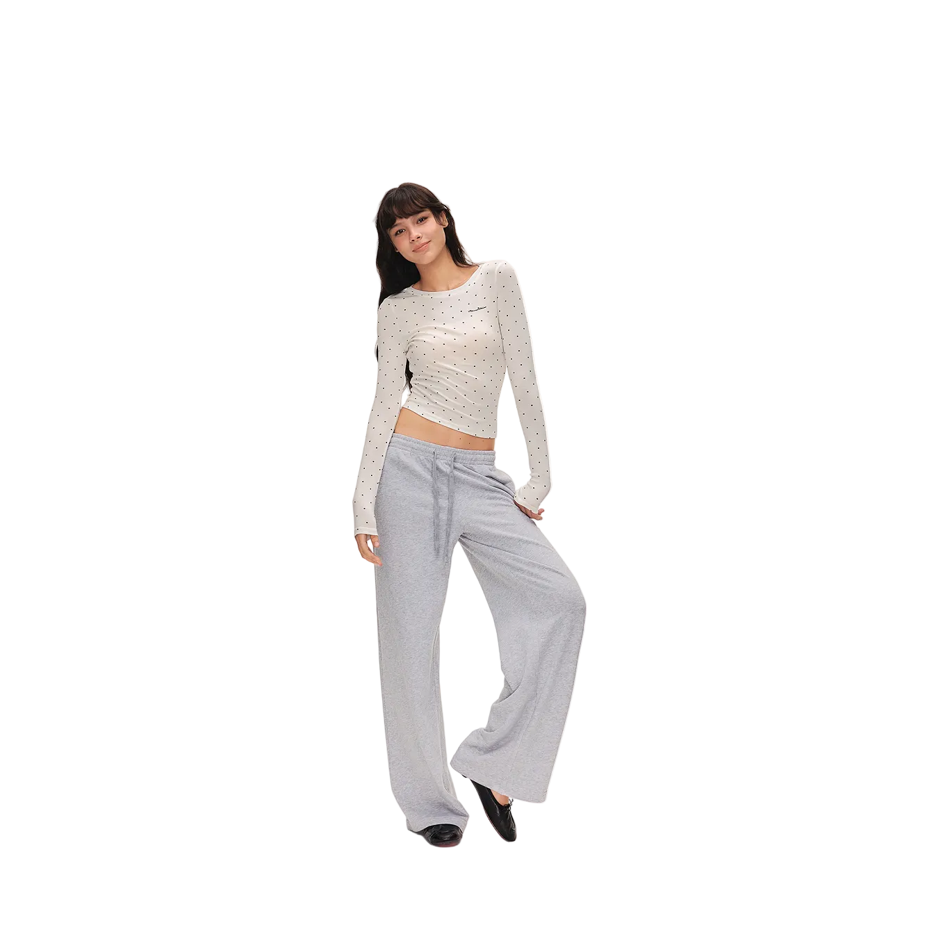 Grey Low-Rise Drawstring Straight-Leg Sweatpants