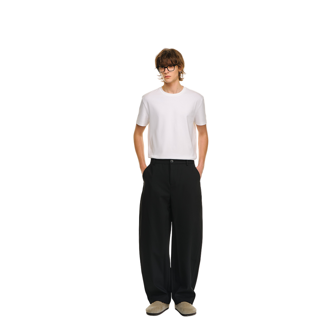 Black Curved Cut Scimitar Trousers