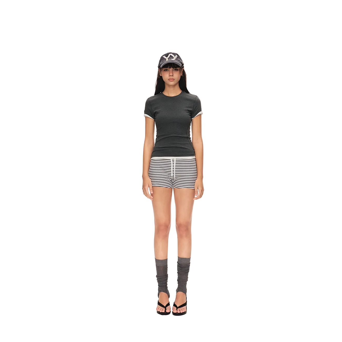 Dark Gray 3D Structured Short-Sleeve T-Shirt