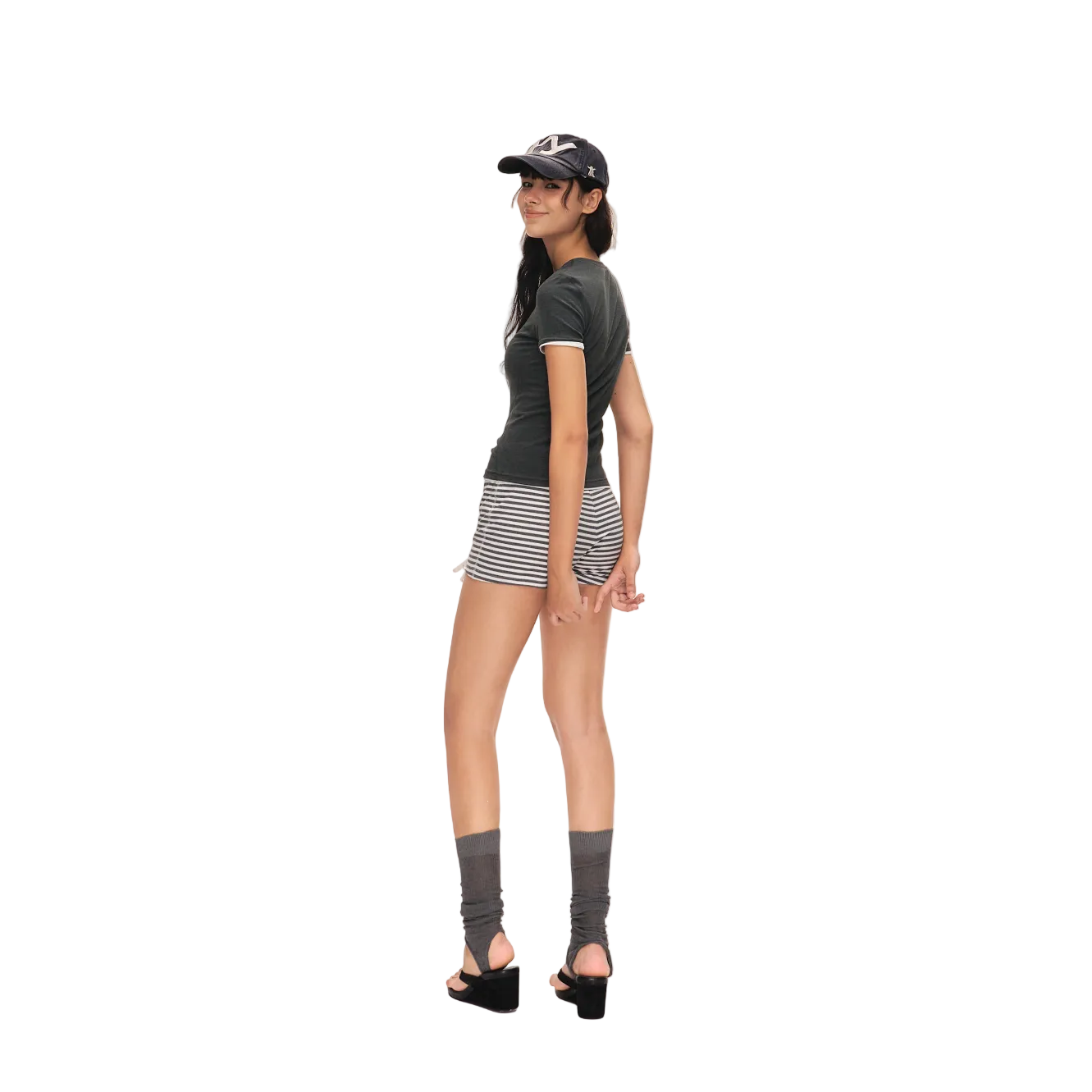 Dark Gray 3D Structured Short-Sleeve T-Shirt