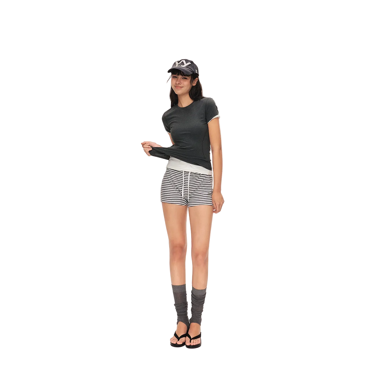 Dark Gray 3D Structured Short-Sleeve T-Shirt