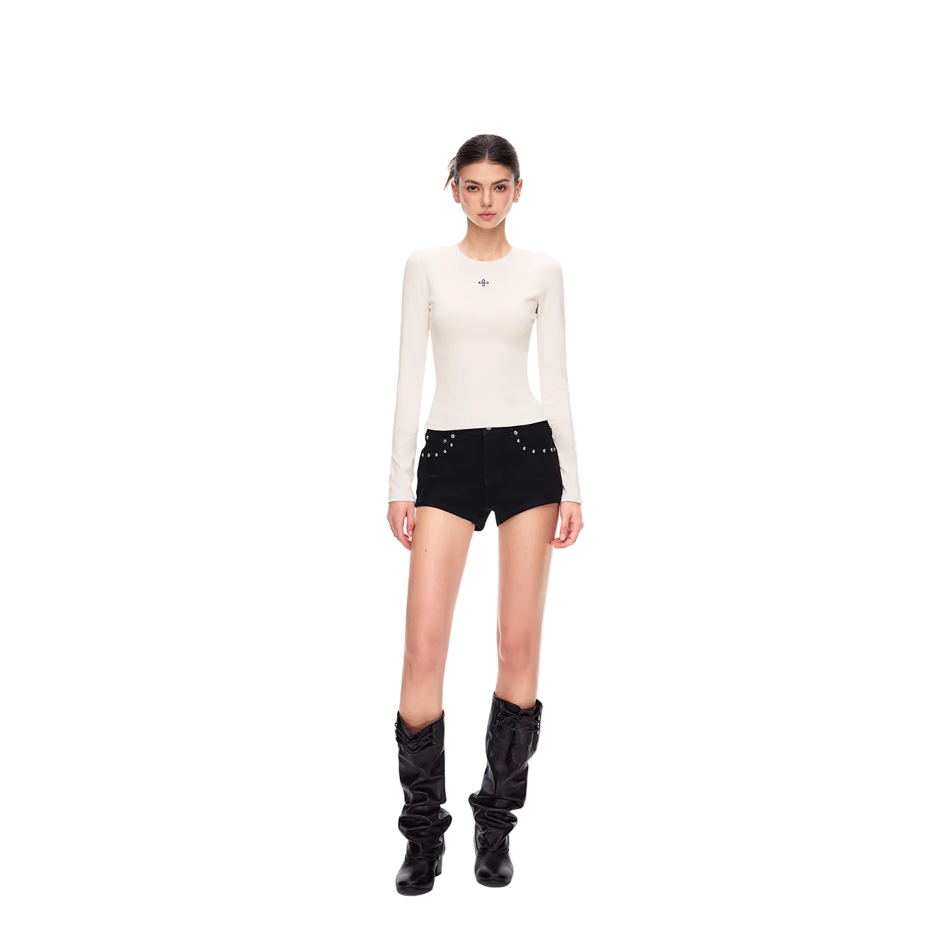 White Lightweight Cross Long-Sleeve T-Shirt