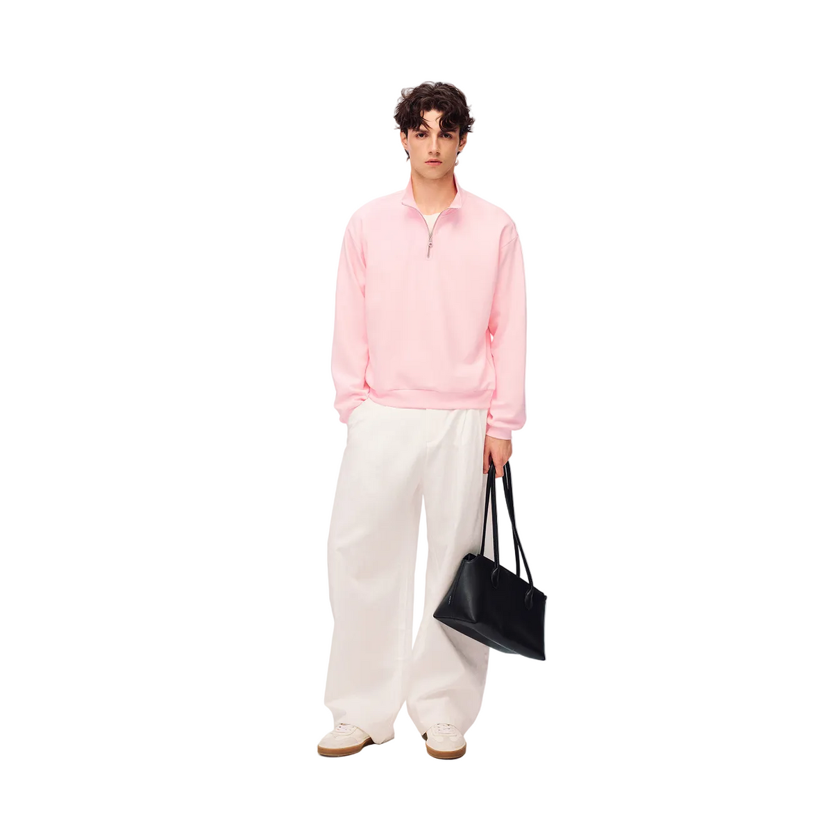 Pink Air Layer Half-Zip Pullover Sweatshirt